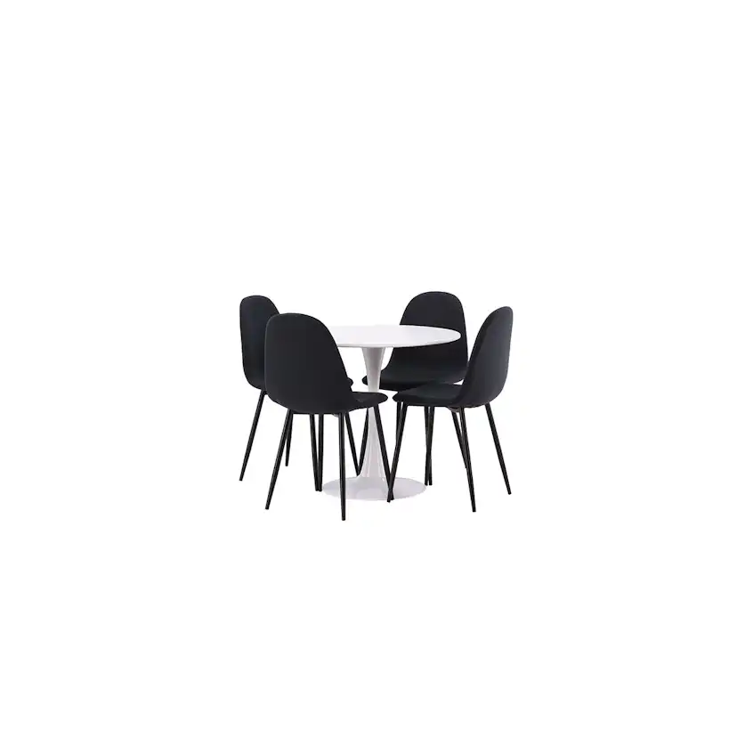 Spisegruppe Venture Home Hamden Ø80 cm med 4 Polar Stoler