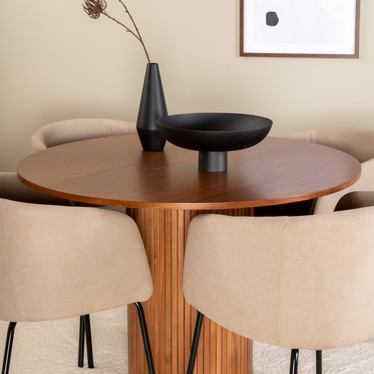Spisebord Venture Home Bianca og 4 Bergen Spisestol Venture Homear i Polyester