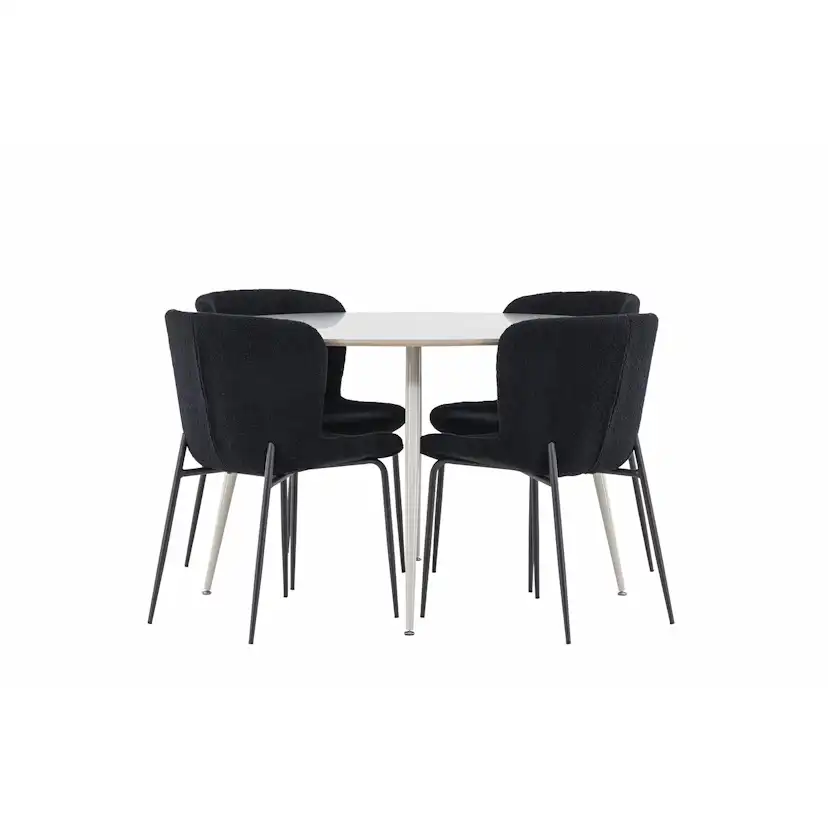Spisegruppe Venture Home Plaza Ø120 med 4 stk Modesto Stoler