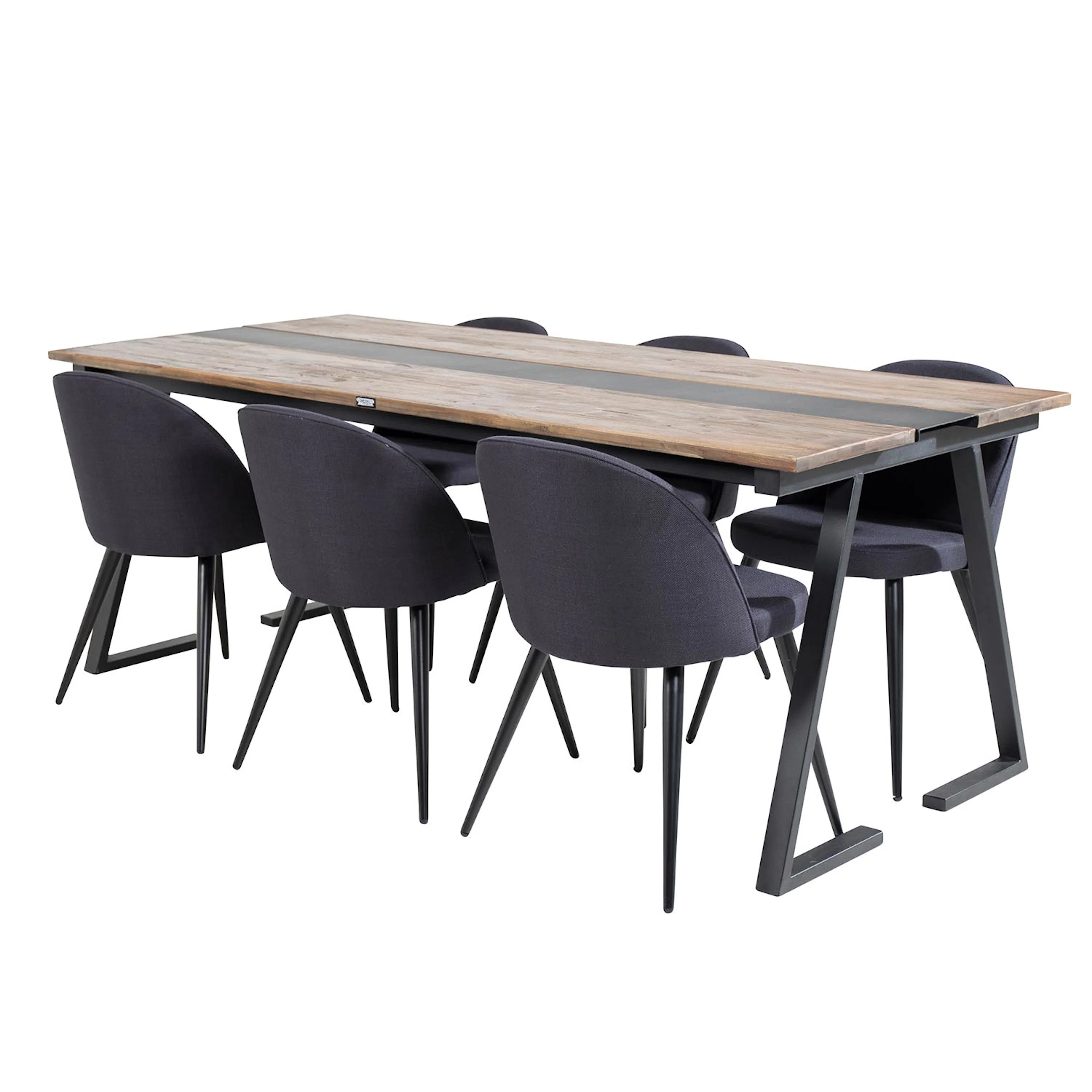 Spisegruppe Venture Home Jane med 6 Valentina Stoler Polyester