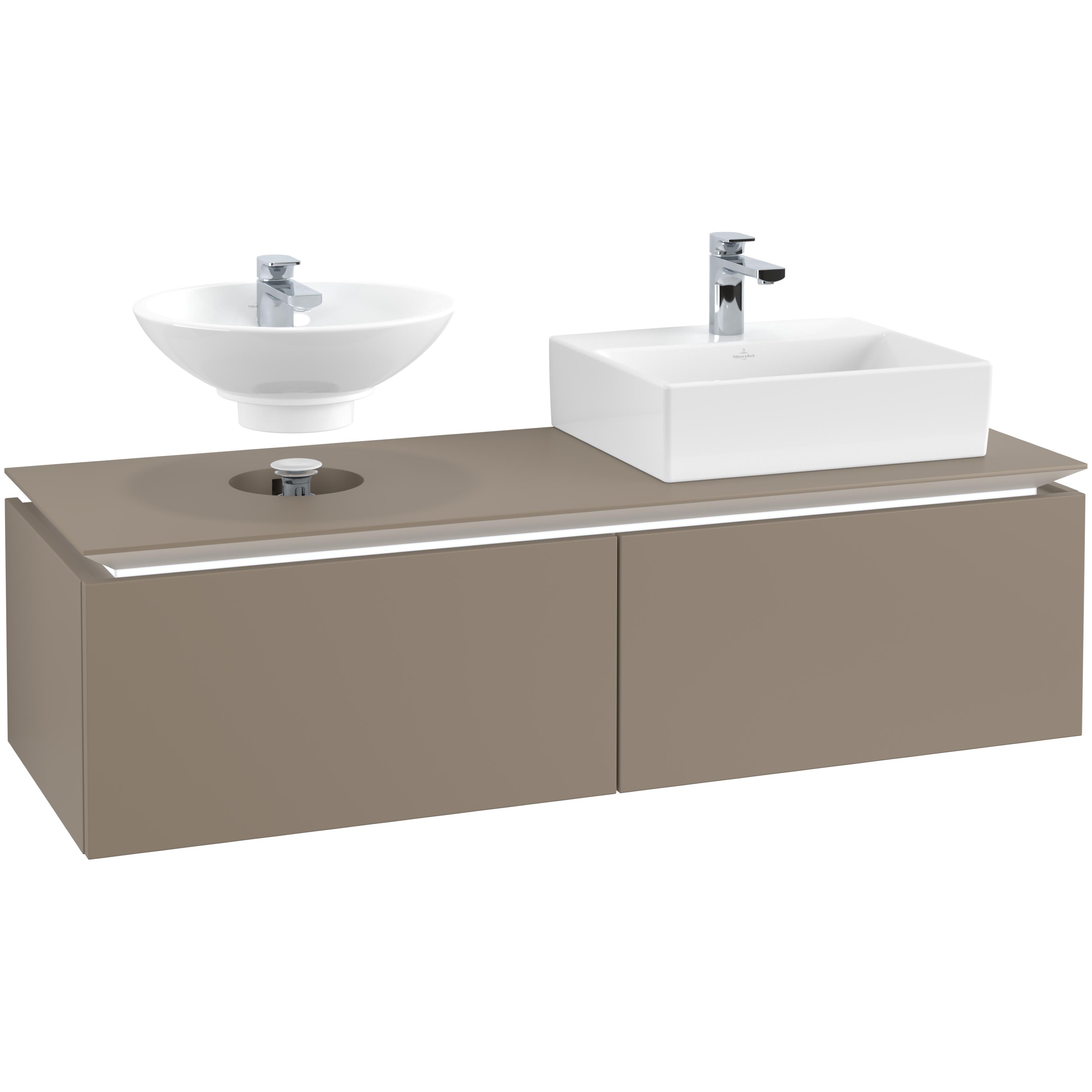 Tvättställsskåp Villeroy & Boch Legato Kompakt 1400 med 2 Lådor för Två Tvättställ
