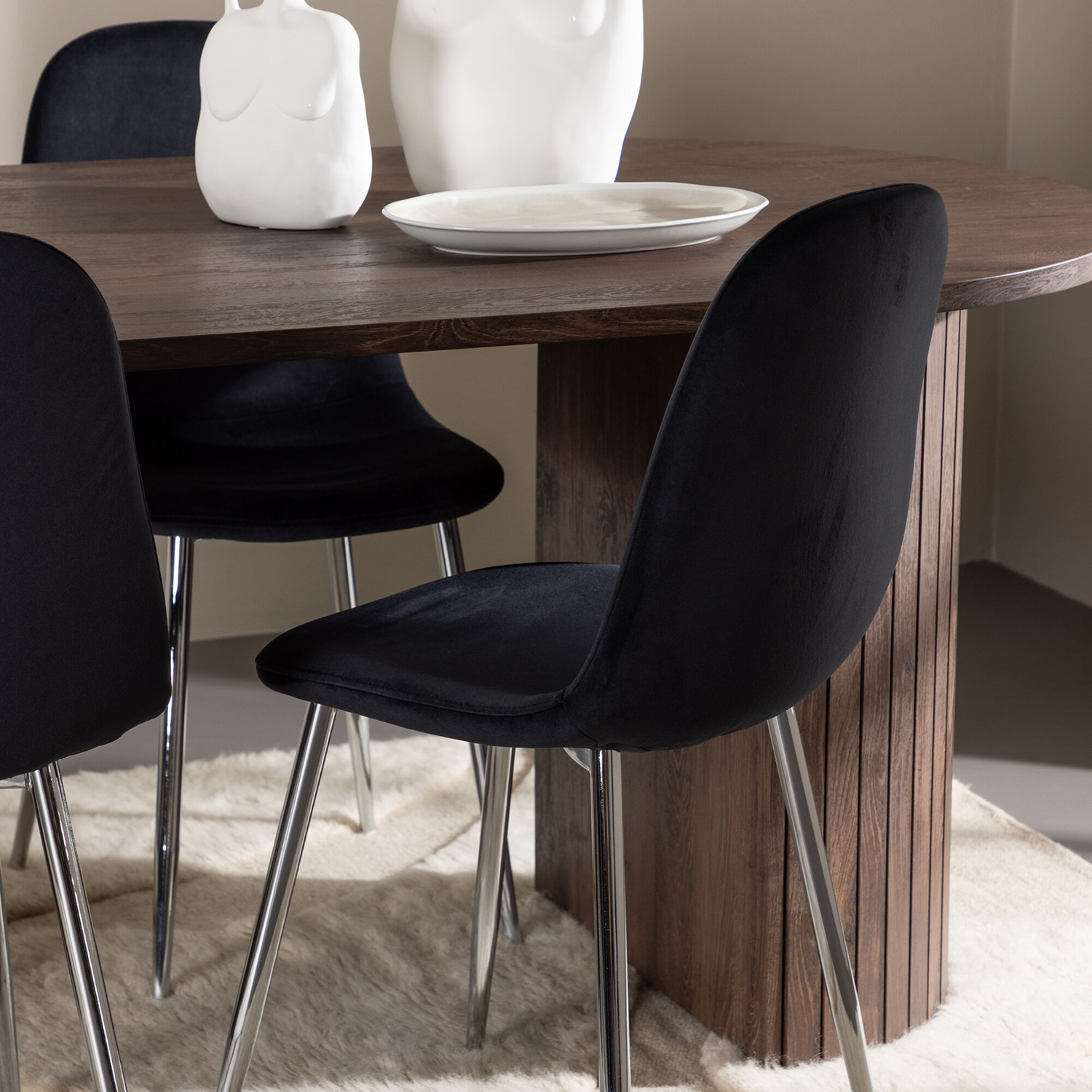 Spisegruppe Venture Home Härön 200 med 4 stk Polar Stoler Fløyel