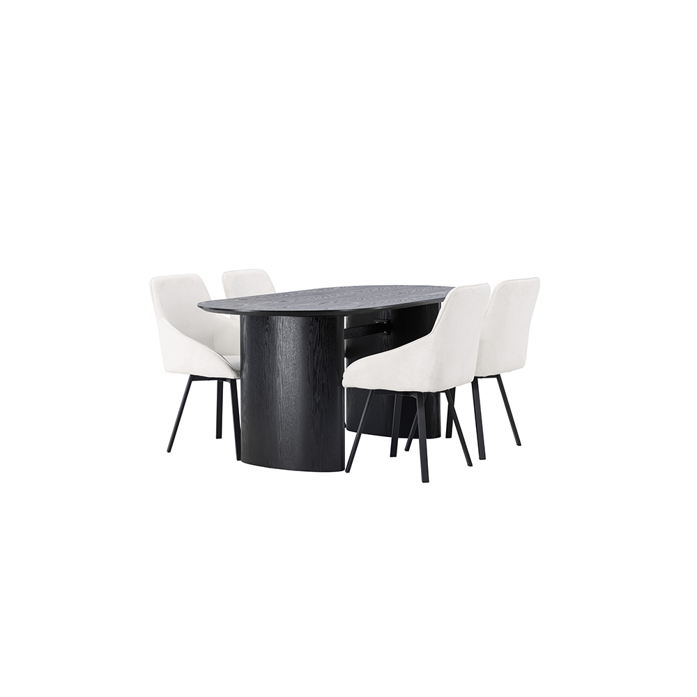 Spisegruppe Venture Home Isolde med 4 stk Rosie Stoler