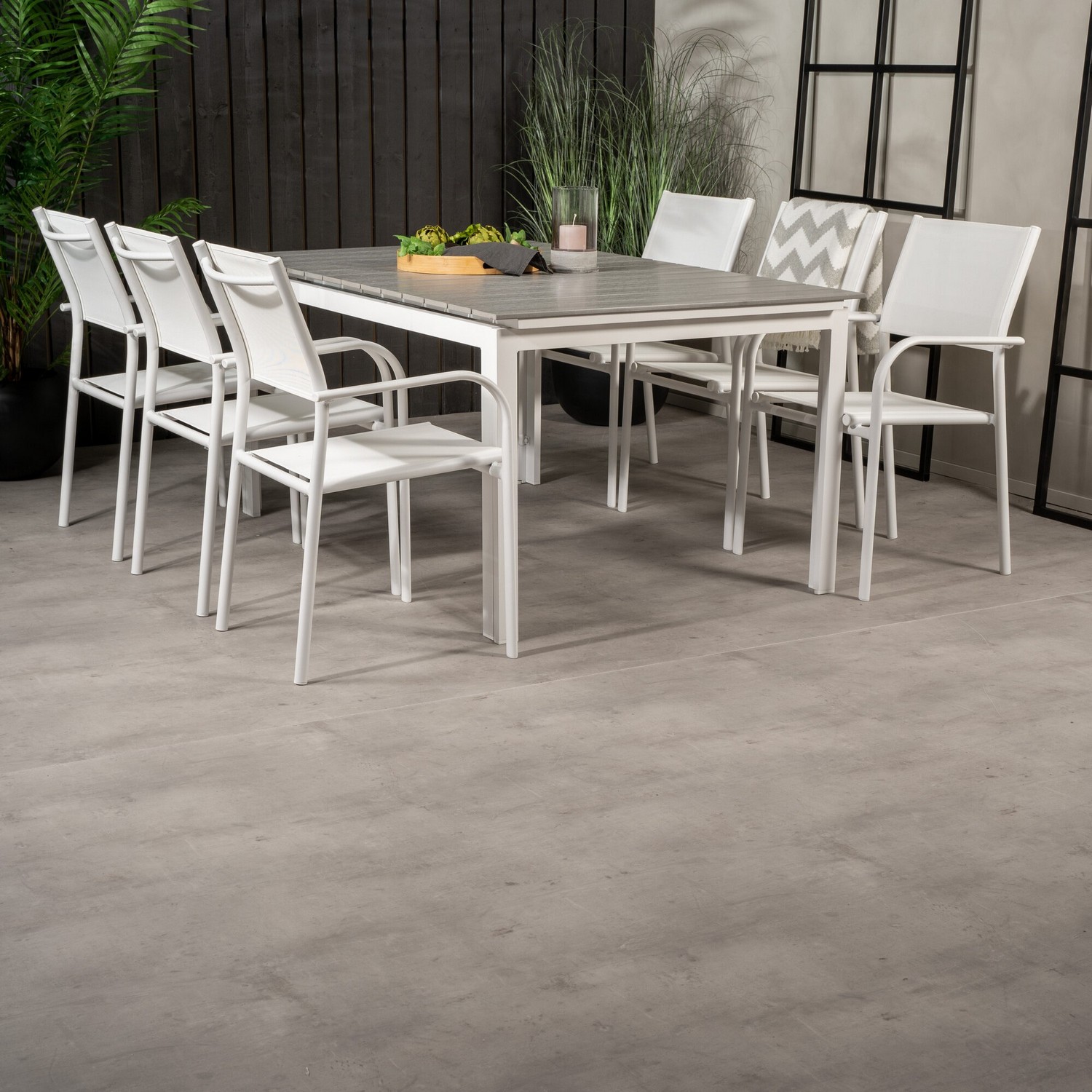 Spisegruppe Venture Home Lova 160/240 med 6 Siri Spisestoler