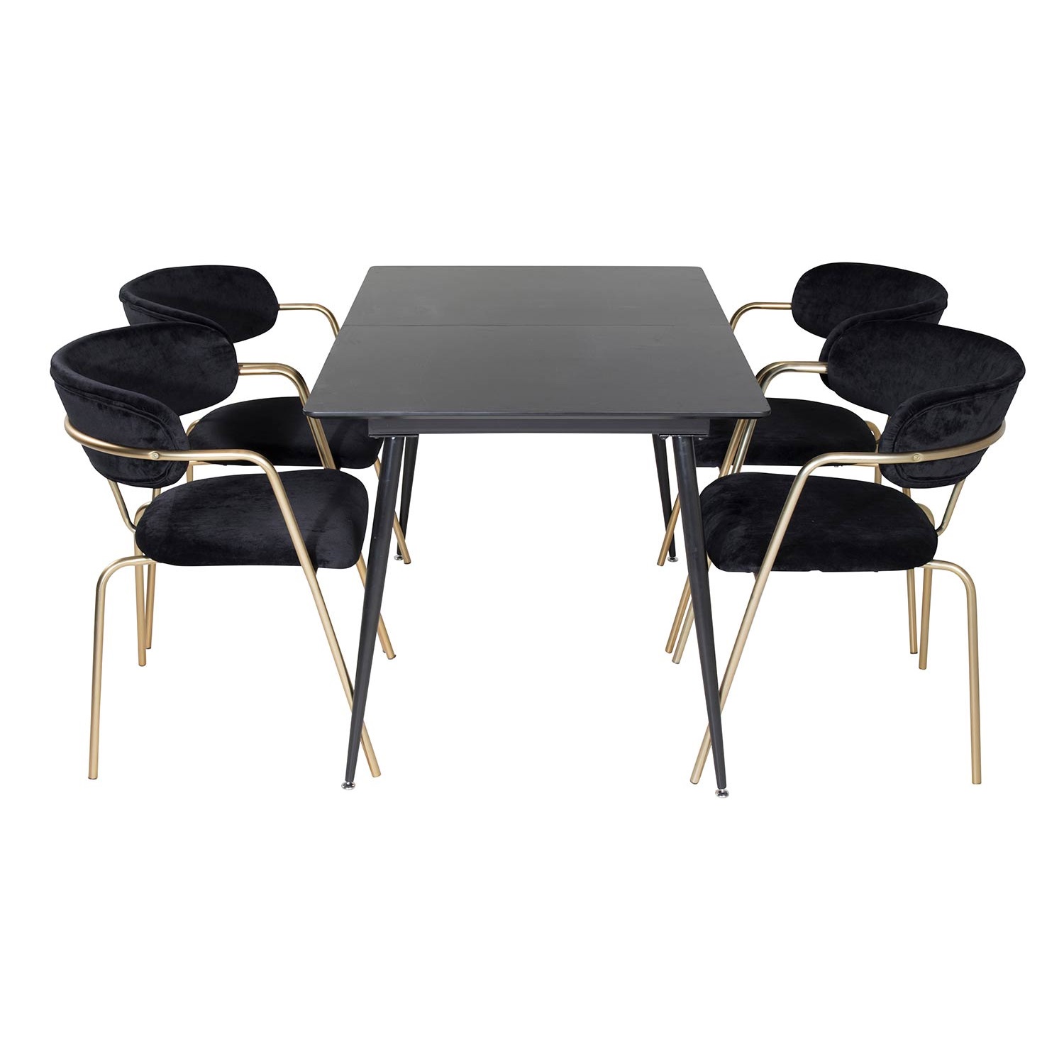 Spisegruppe Venture Home Silvia med Innleggsplate og 4 Aris Karmstoler