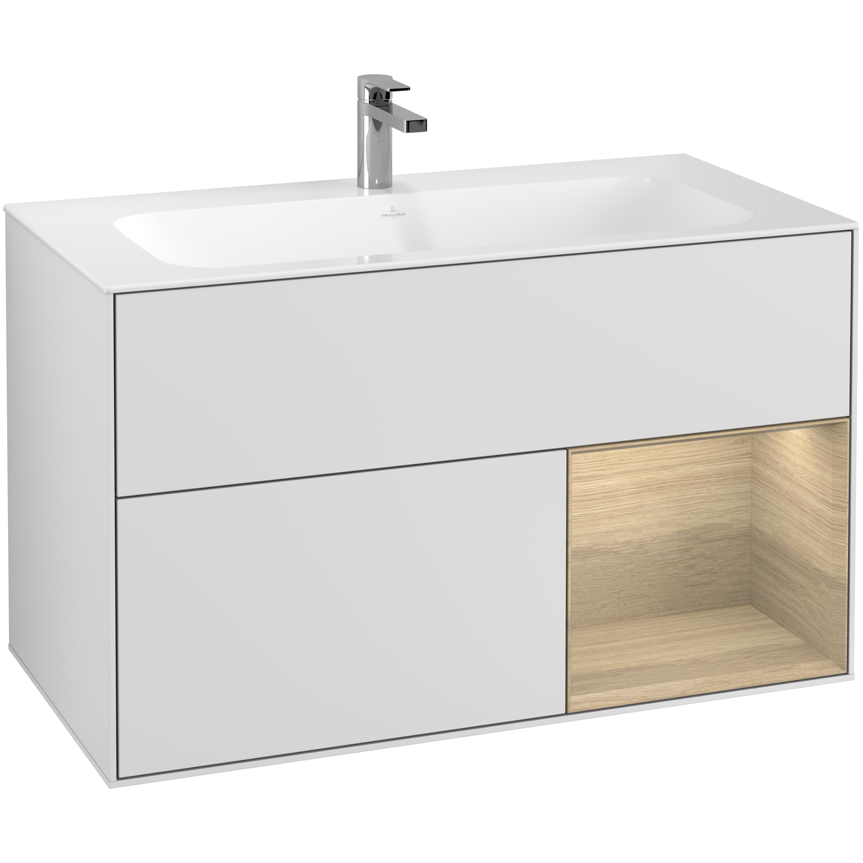 Tv&auml;ttst&auml;llssk&aring;p Villeroy & Boch Finion med 2 L&aring;dor och Hylla f&ouml;r Inbyggt Tv&auml;ttst&auml;ll