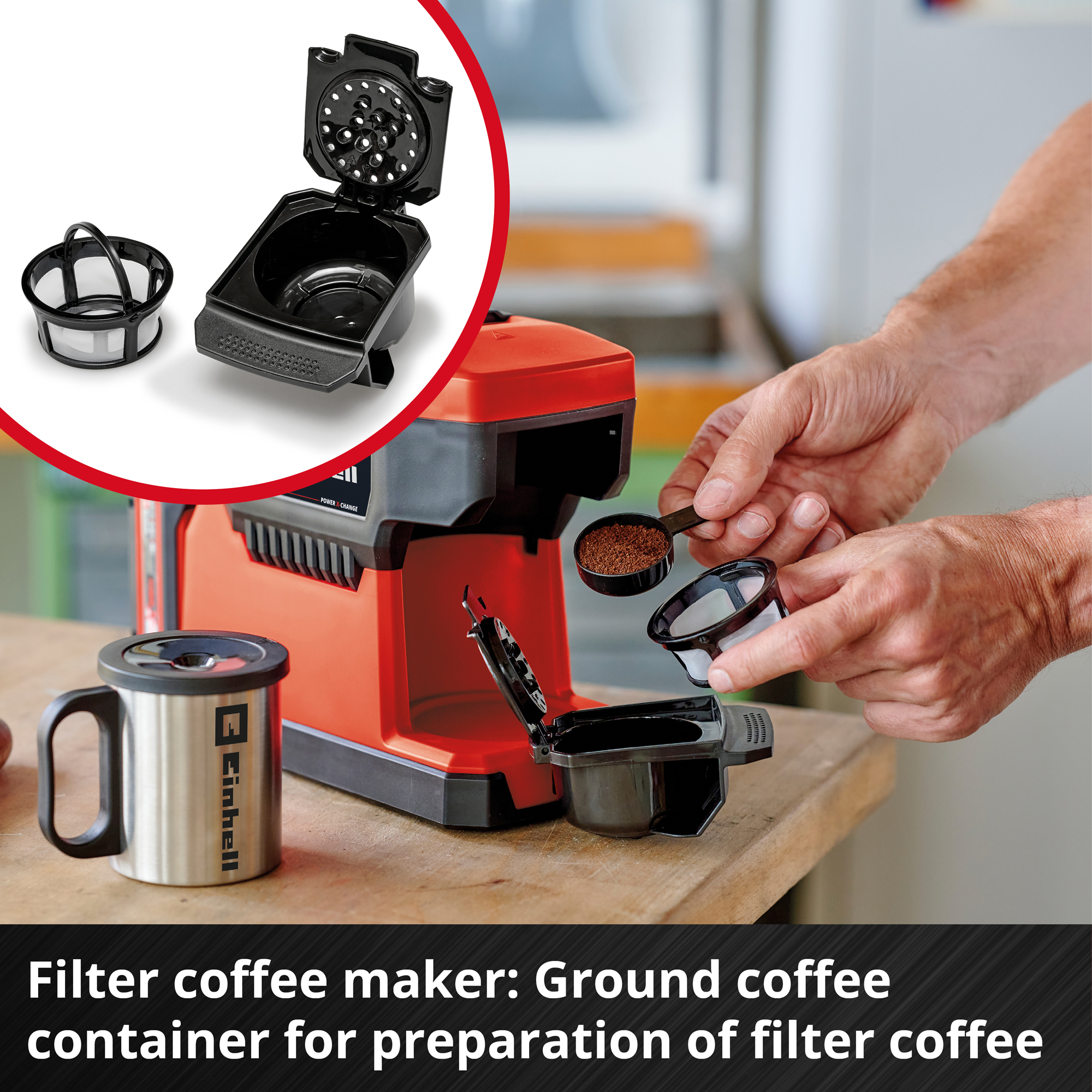 Kaffemaskin Einhell TE-CF 18 Li-Solo Trådløs uten Batteri