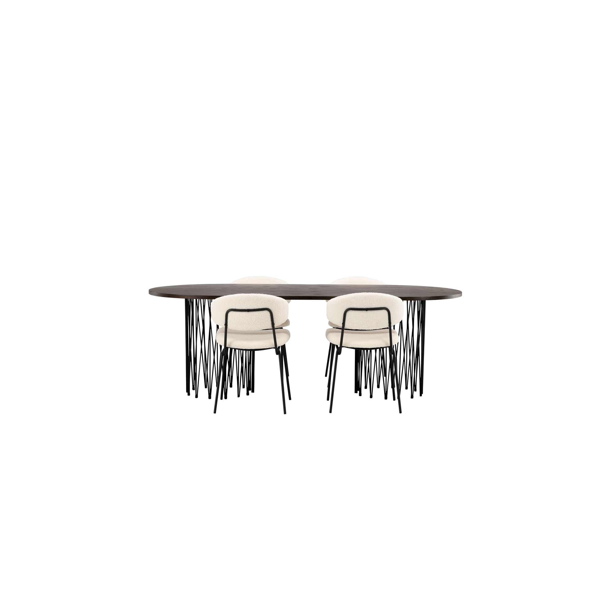 Spisegruppe furniture/fashion Stone med 4 Chico Stoler