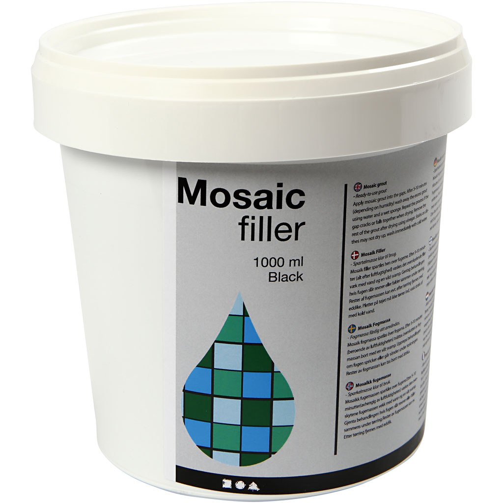 Mosaikfiller, svart, 1000 ml/ 1 hink Svart