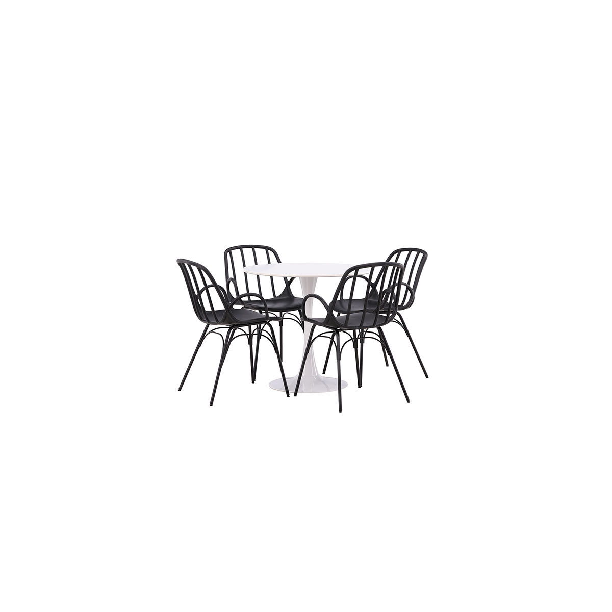 Spisegruppe Venture Home Hamden Ø80 cm med 4 Dyrön Stoler