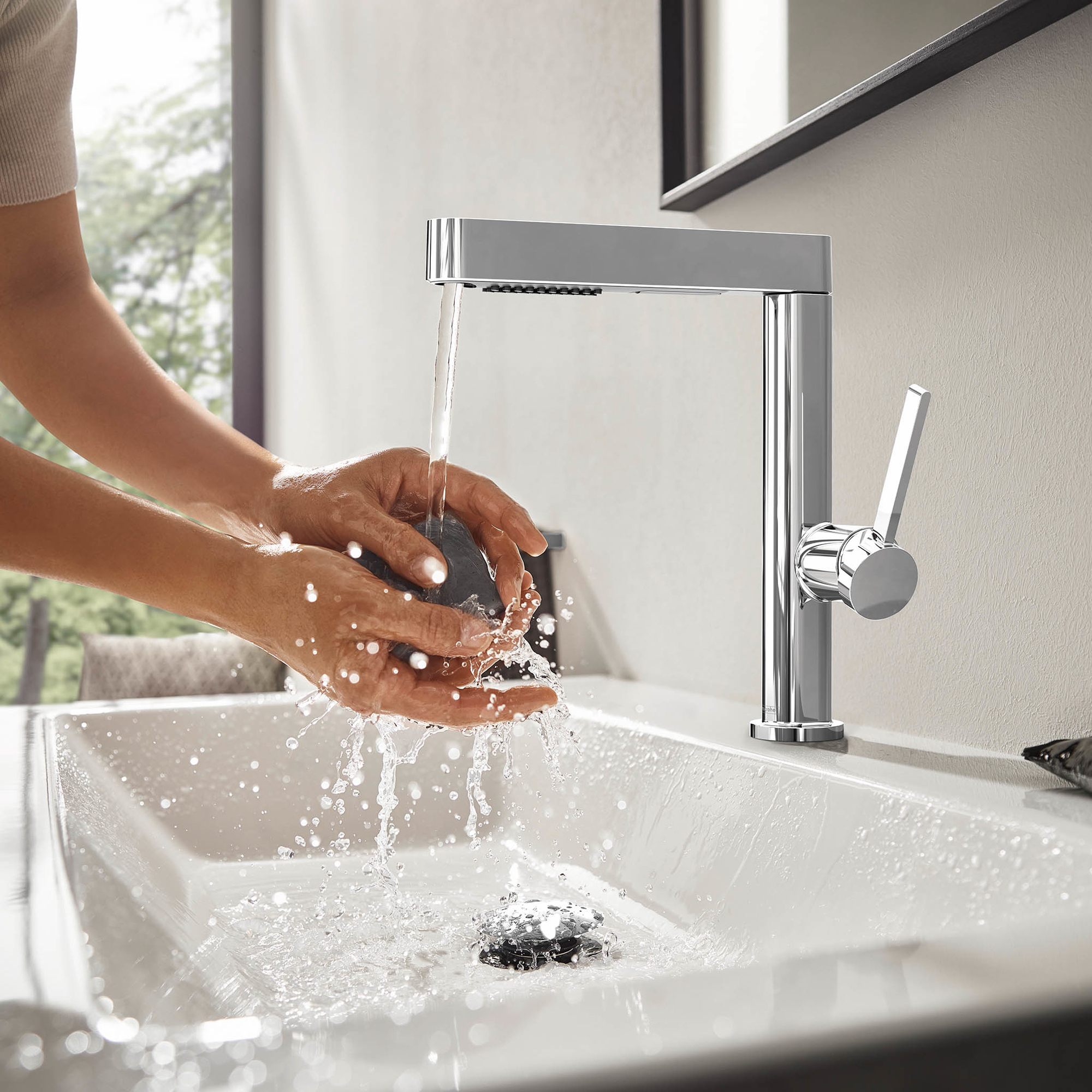 Servantbatteri Hansgrohe Finoris 230 med Uttrekkbar Hånddusj 2jet