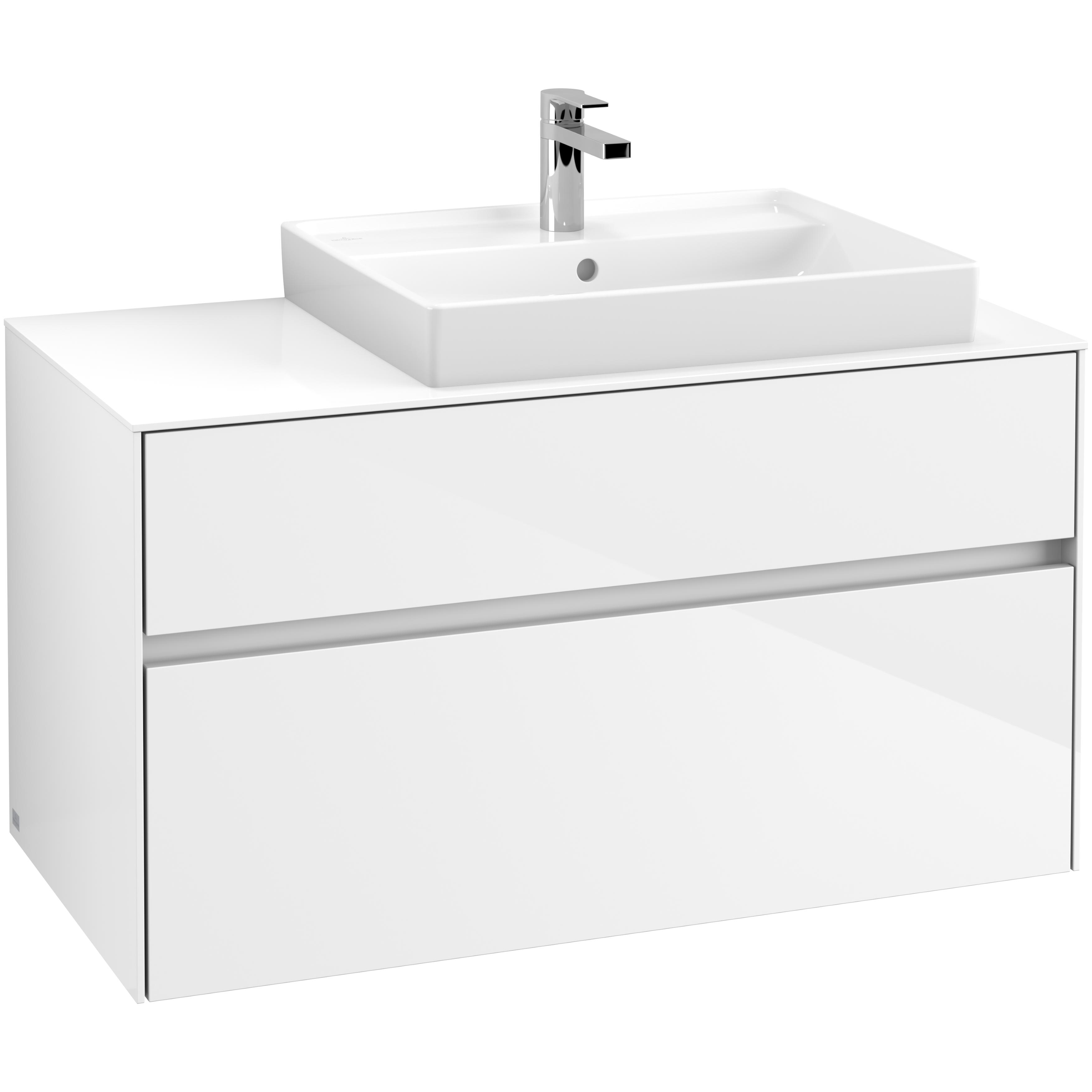 Tvättställsskåp Villeroy & Boch Collaro 100 cm med 2 Lådor för Ovanpåliggande Tvättställ | badrum - badrumsmobler - tvattstallsskap-och-kommod | KakelKungen