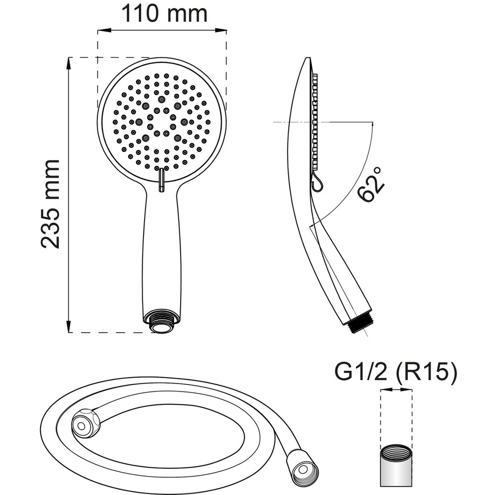 Dusjpakke Habo Dahlia 3-spray