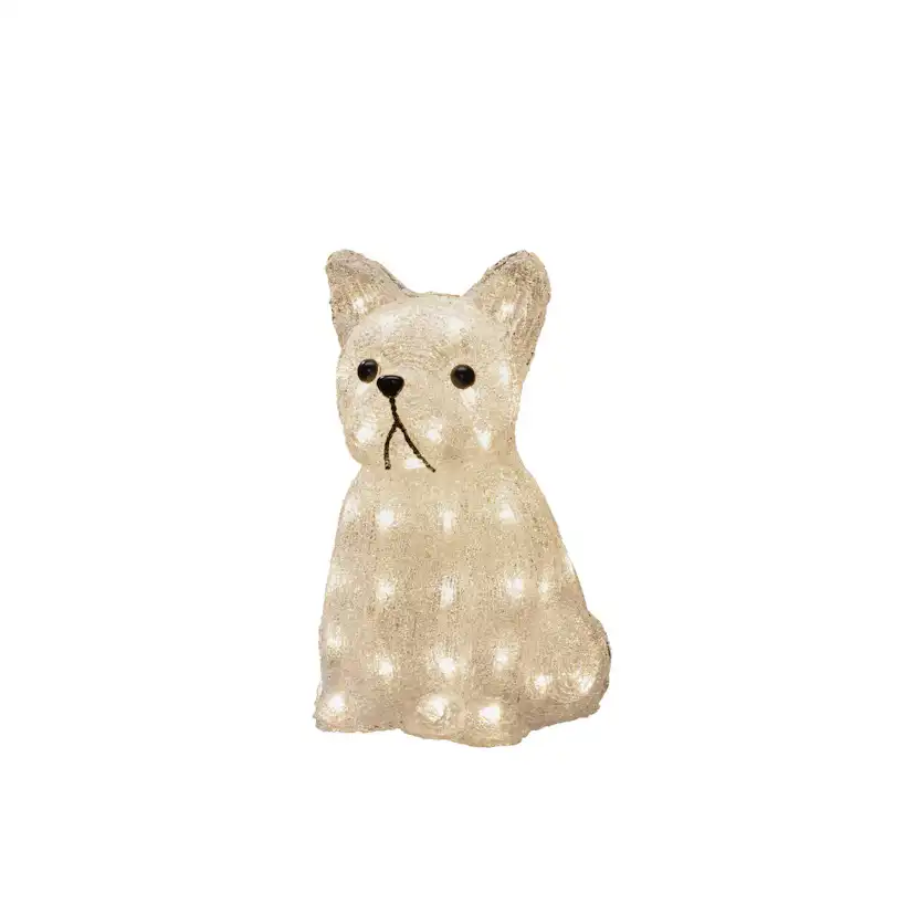 Lysdekorasjon Gnosjö Konstsmide Sittende Hund Akryl 33cm LED