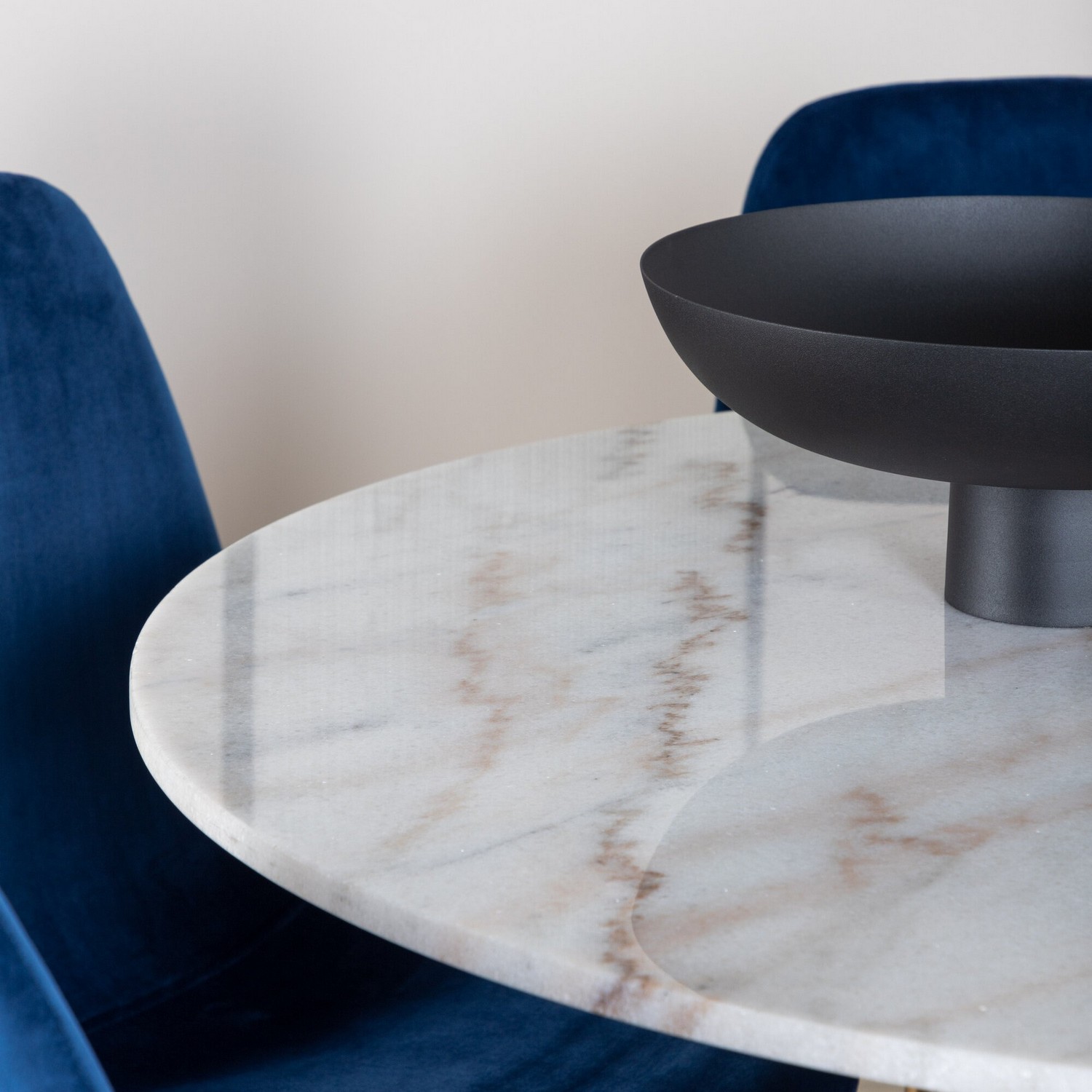 Spisegruppe Venture Home Estelle Hvit/Sort med 6 Pobbie Stoler