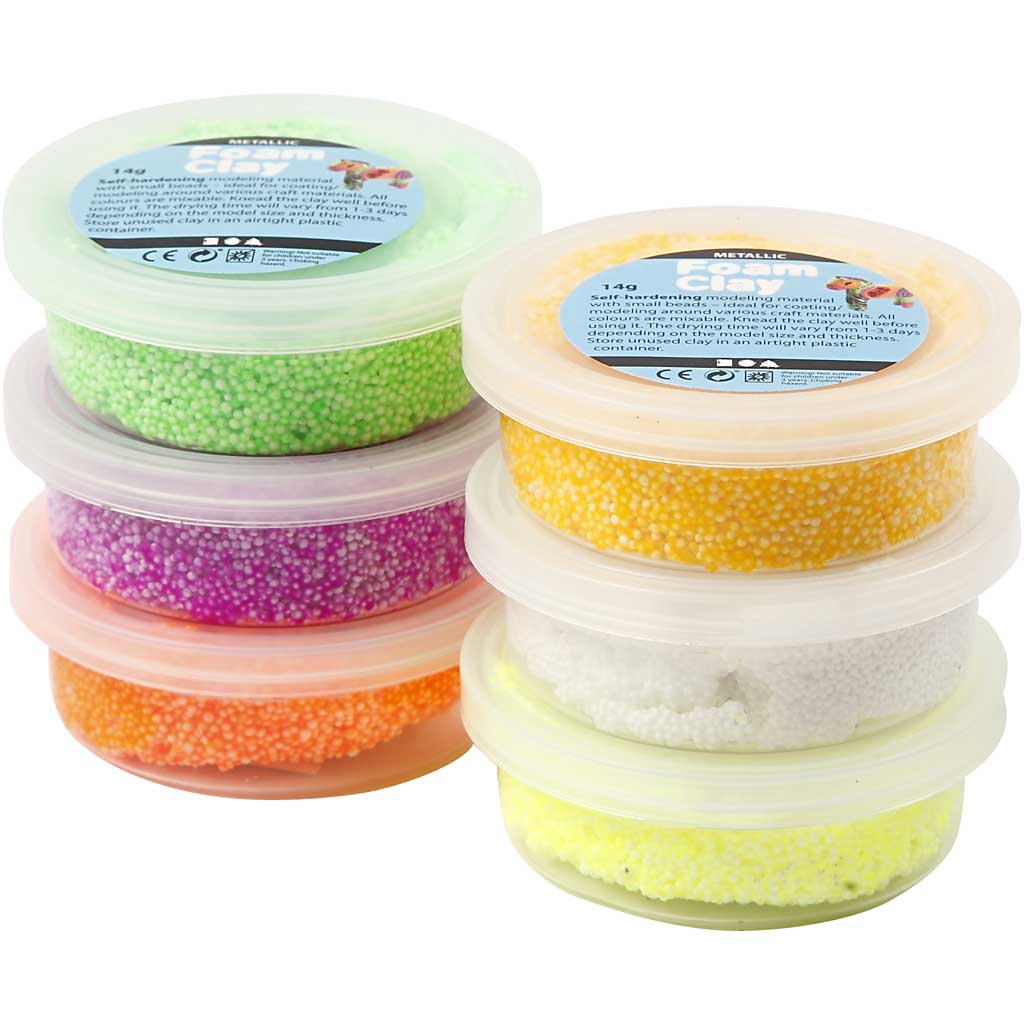 Foam Clay Creativ Company Ass Farger Neon 6x14 g/1 Pk