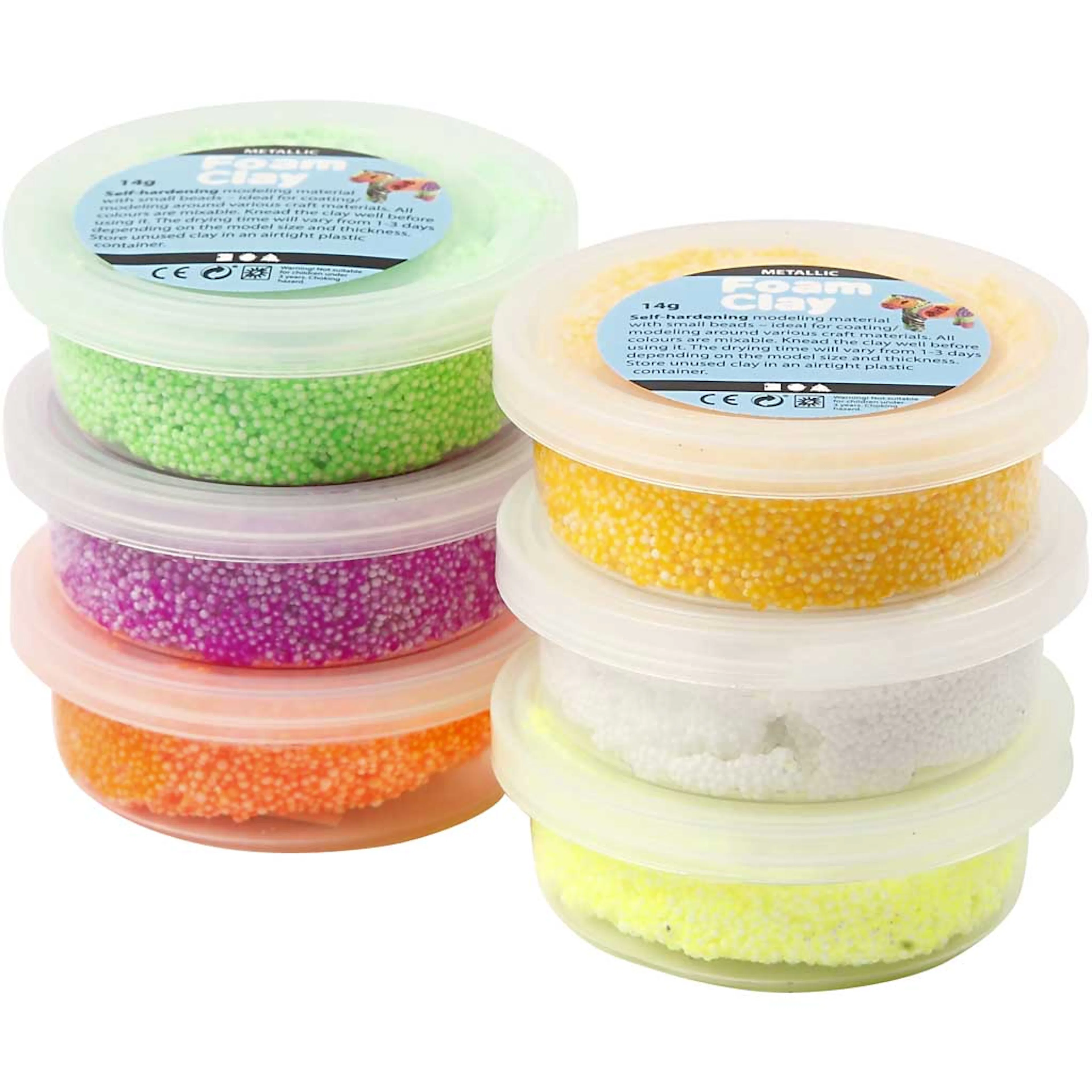 Foam Clay Creativ Company Ass Farger Neon 6x14 g/1 Pk