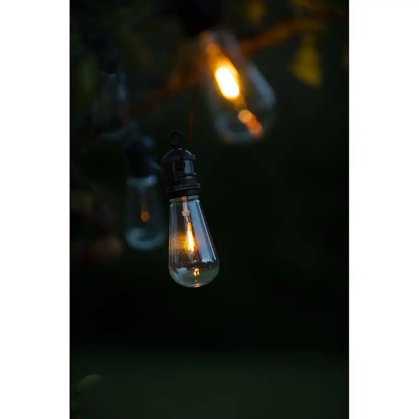 Lyslenke Gnosjö Konstsmide E27 10 LED Sort/Klar