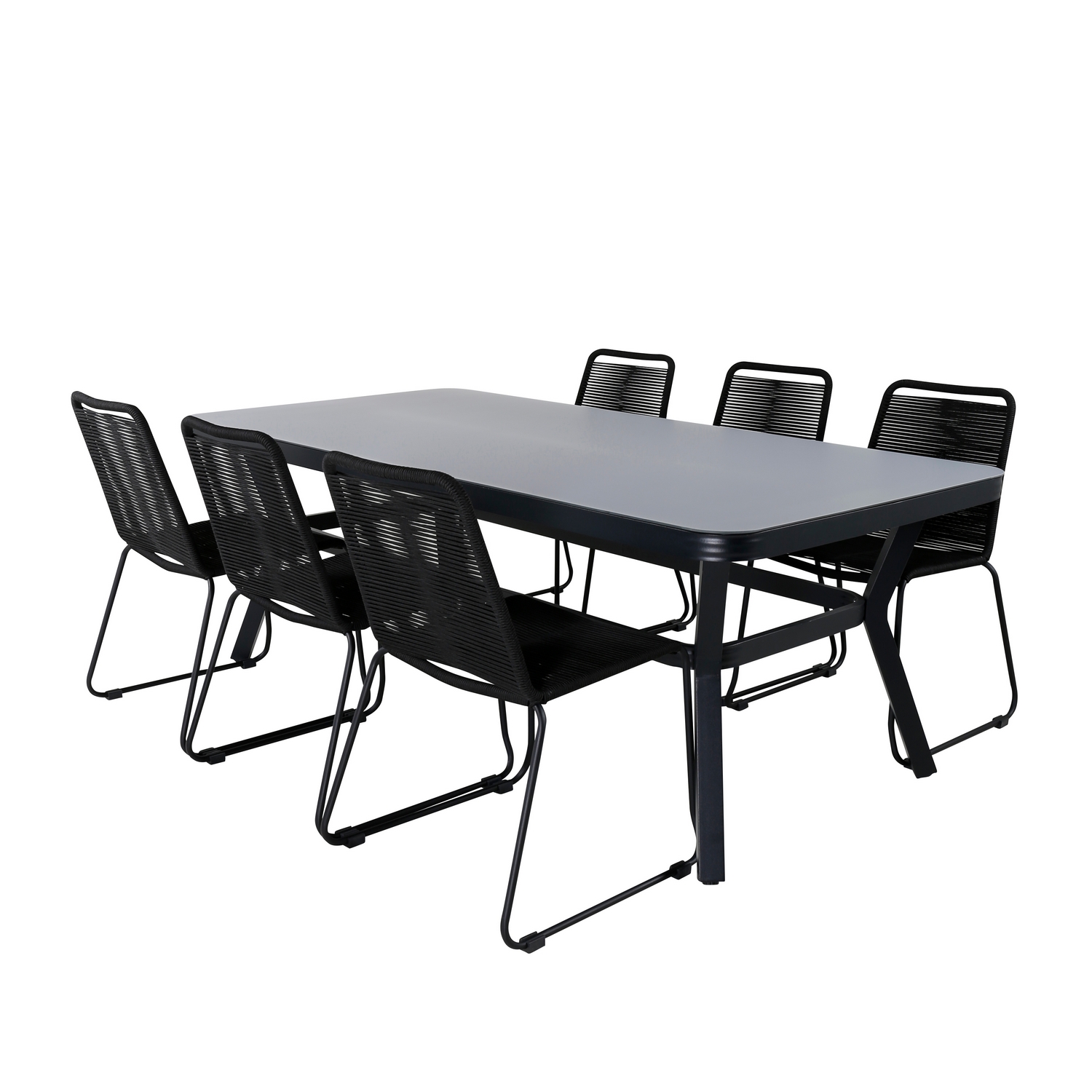 Spisegruppe Venture Home Vyn med 6 Lumi Stablebare Spisestoler