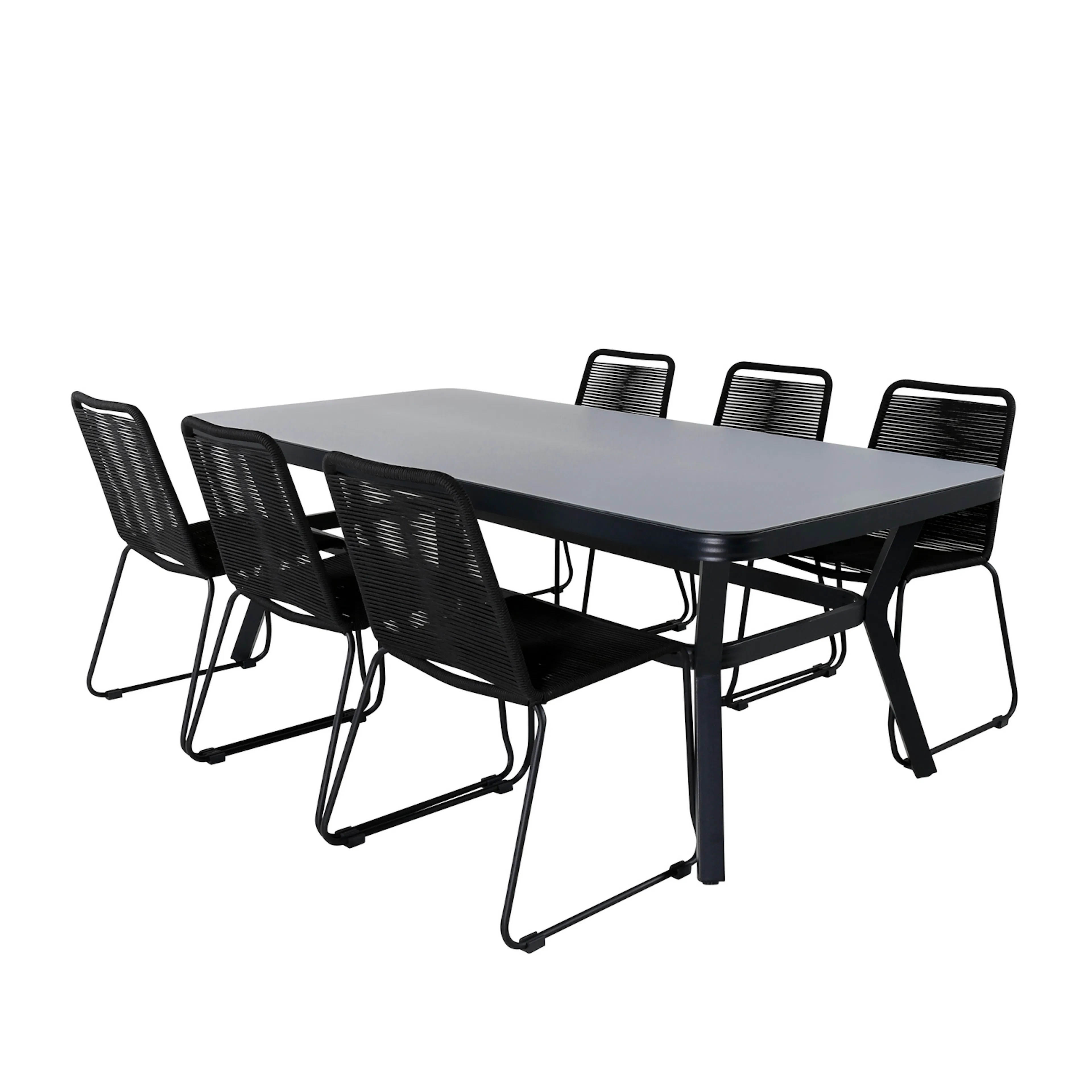 Spisegruppe Venture Home Vyn med 6 Lumi Stablebare Spisestoler