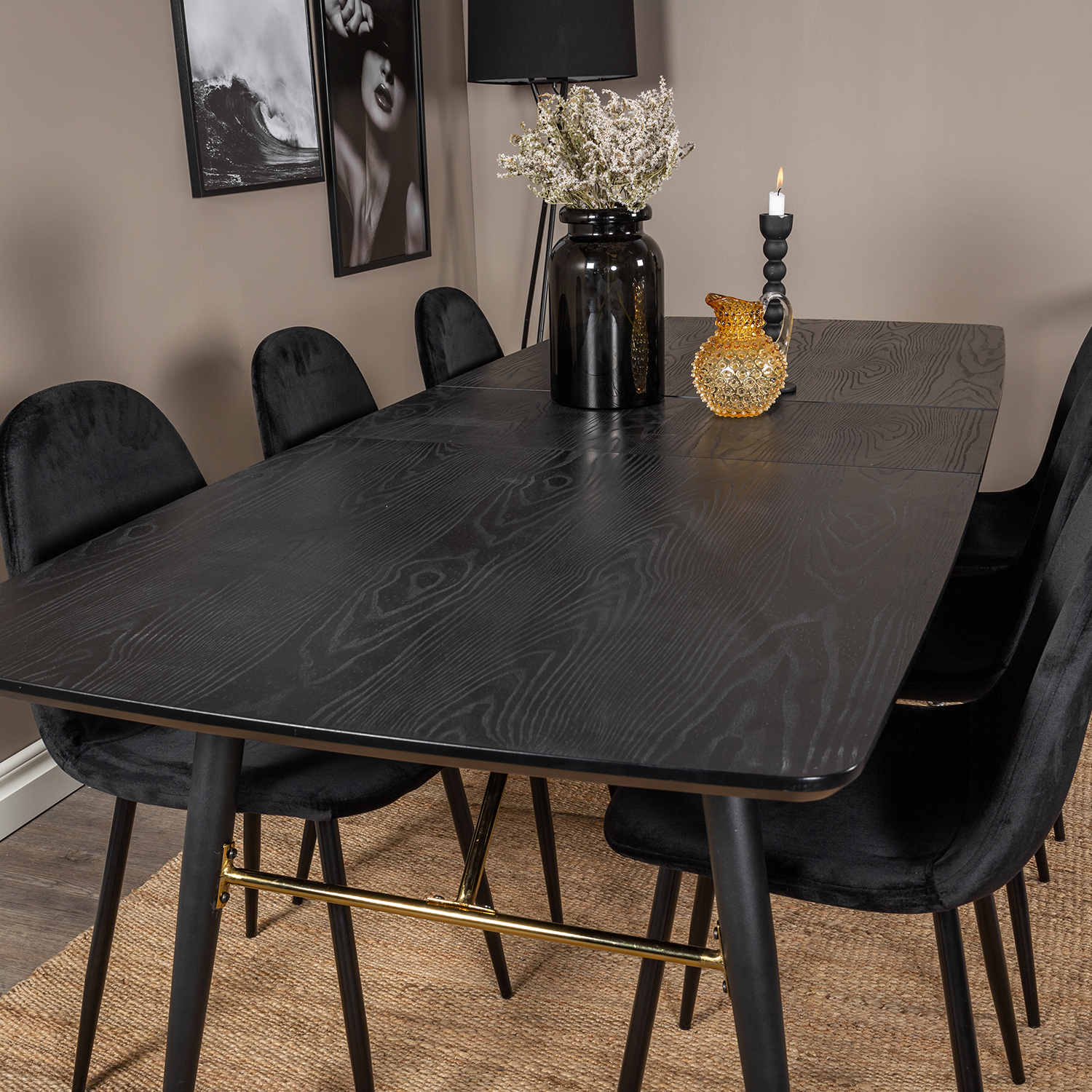 Spisegruppe Venture Home Gold med 6 Polar Stoler
