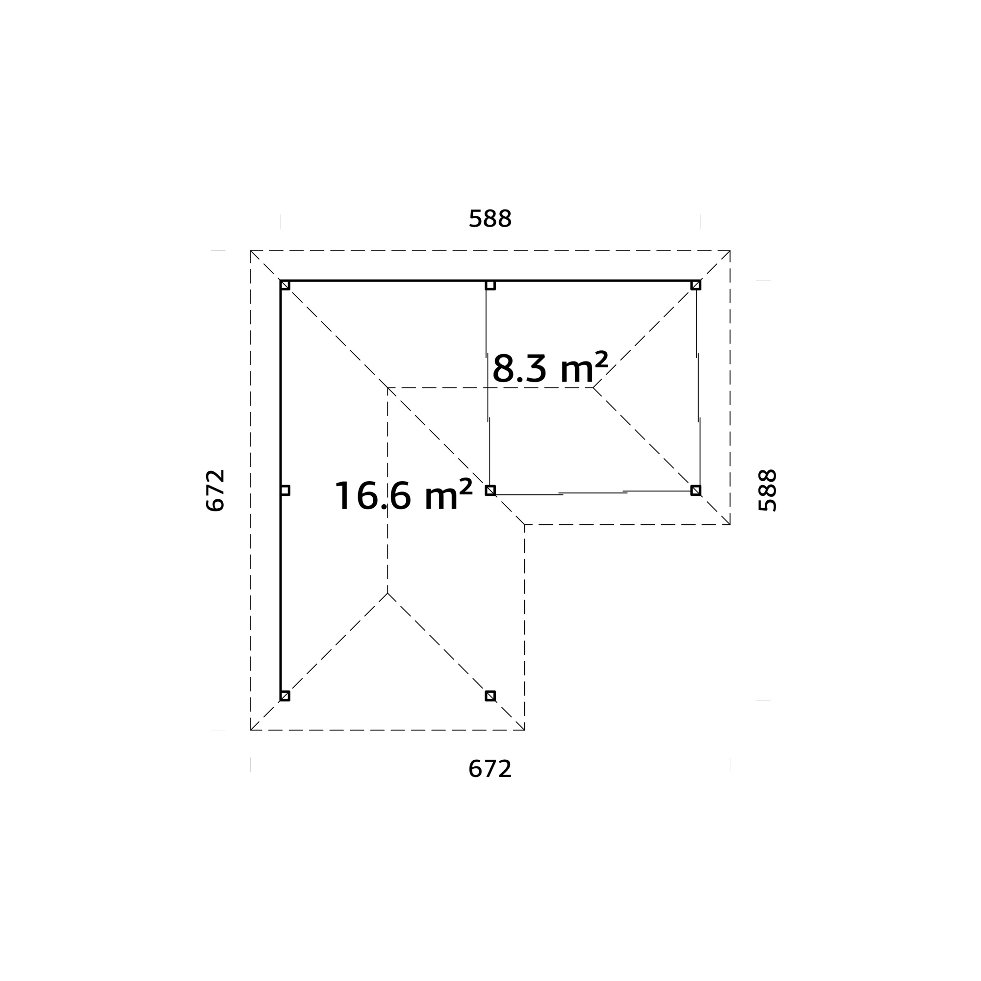 Hagestue Palmako Bianca 24,9 m2 Sett 212 Slide