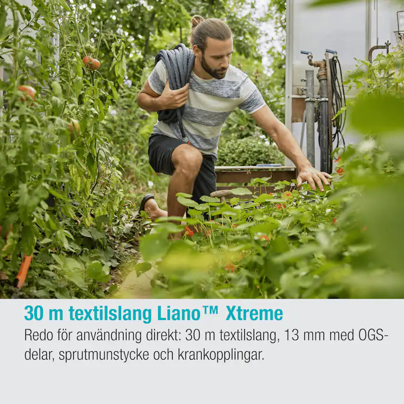 Tekstilslange Gardena Liano Xtreme 30 m Sett med Stråledyse