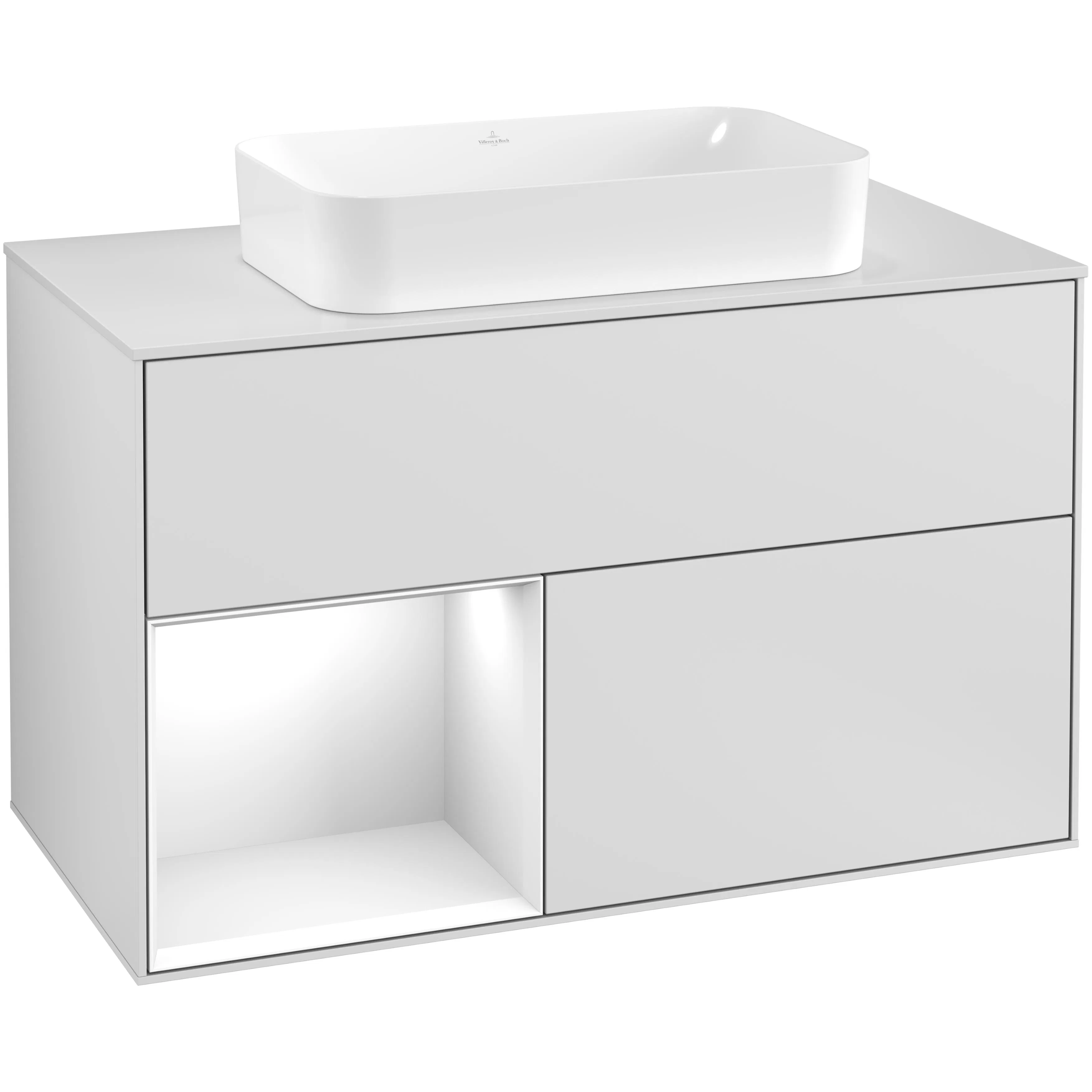 Tvättställsskåp Villeroy & Boch Finion med 2 Lådor Hylla och Bänkskiva för Fristående Tvättställ