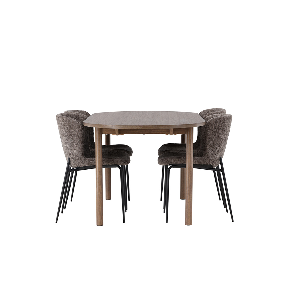 Spisegruppe Venture Home Andy med 4 Modesto Stoler
