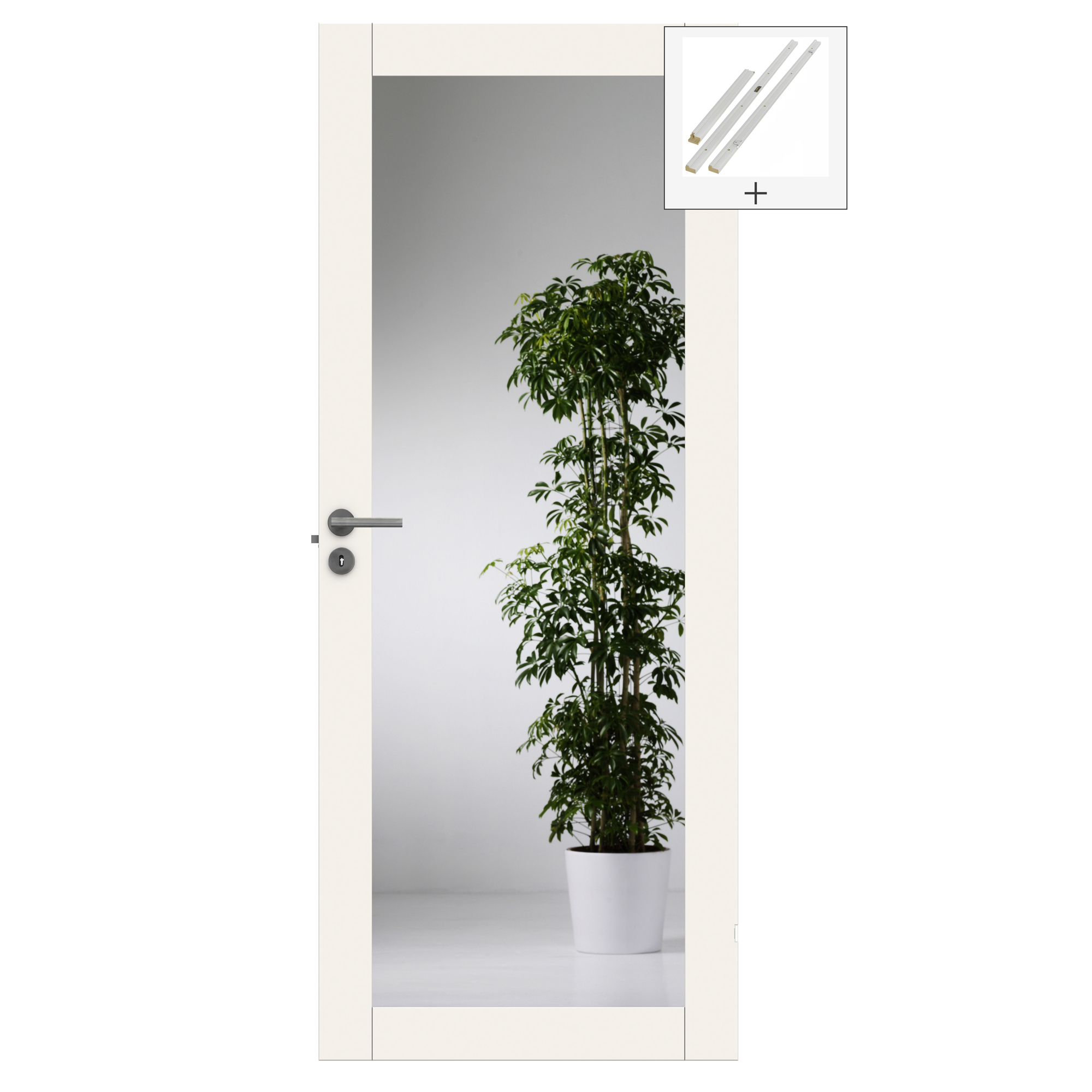 DØRBL PURITY GW01L 8X19 HVIT med Karmsett BxH: 80x190 (dørbladmål: 72,5x184)