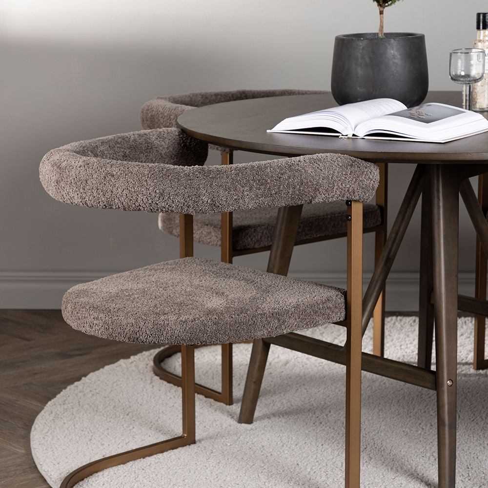Spisegruppe Venture Home Kaseidon Ø100 cm med 4 stk Morning Stoler