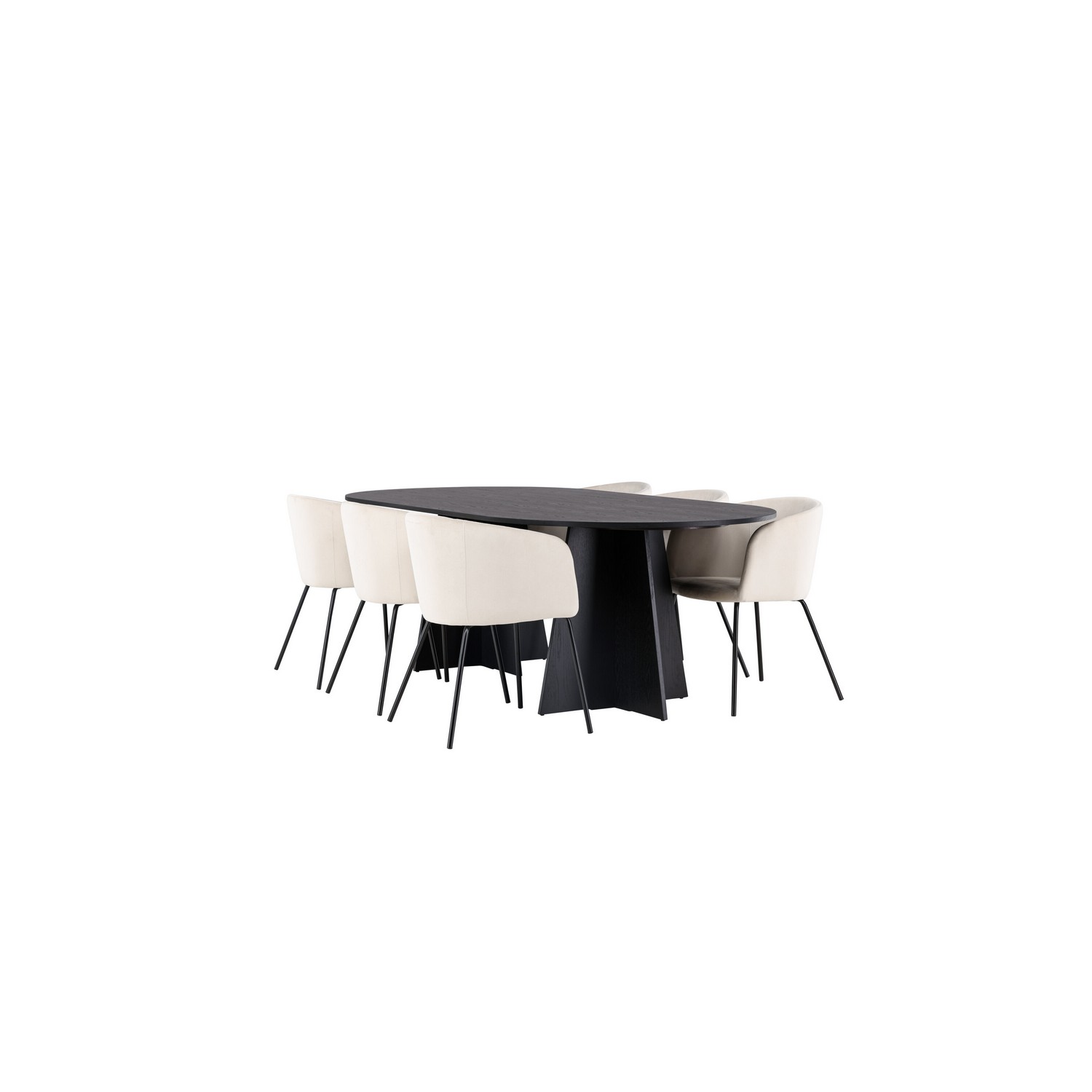 Spisegruppe Venture Home Bootcut Oval med 6 Berit Stoler