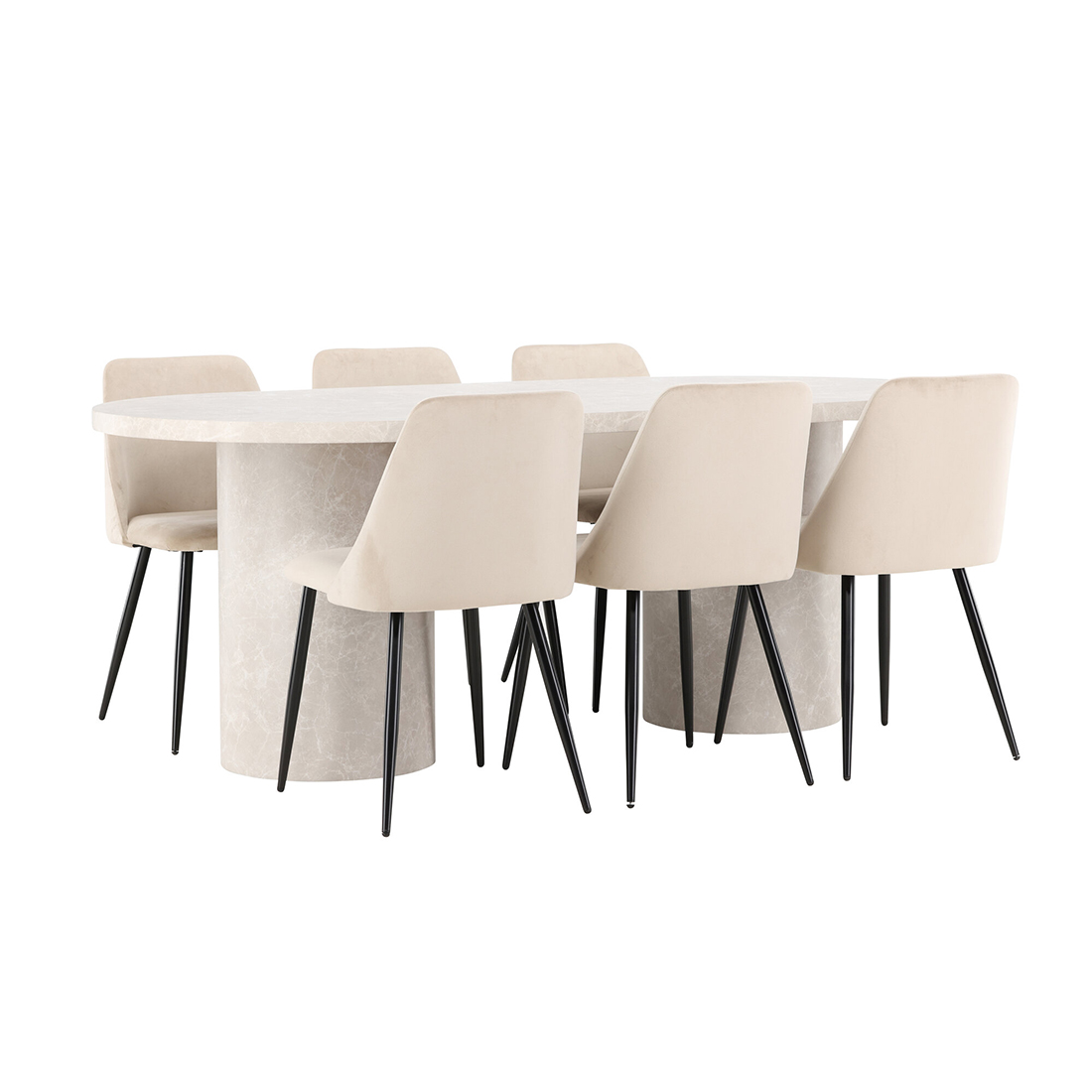 Spisegruppe Venture Home Narvik med 6st Night Spisestoler