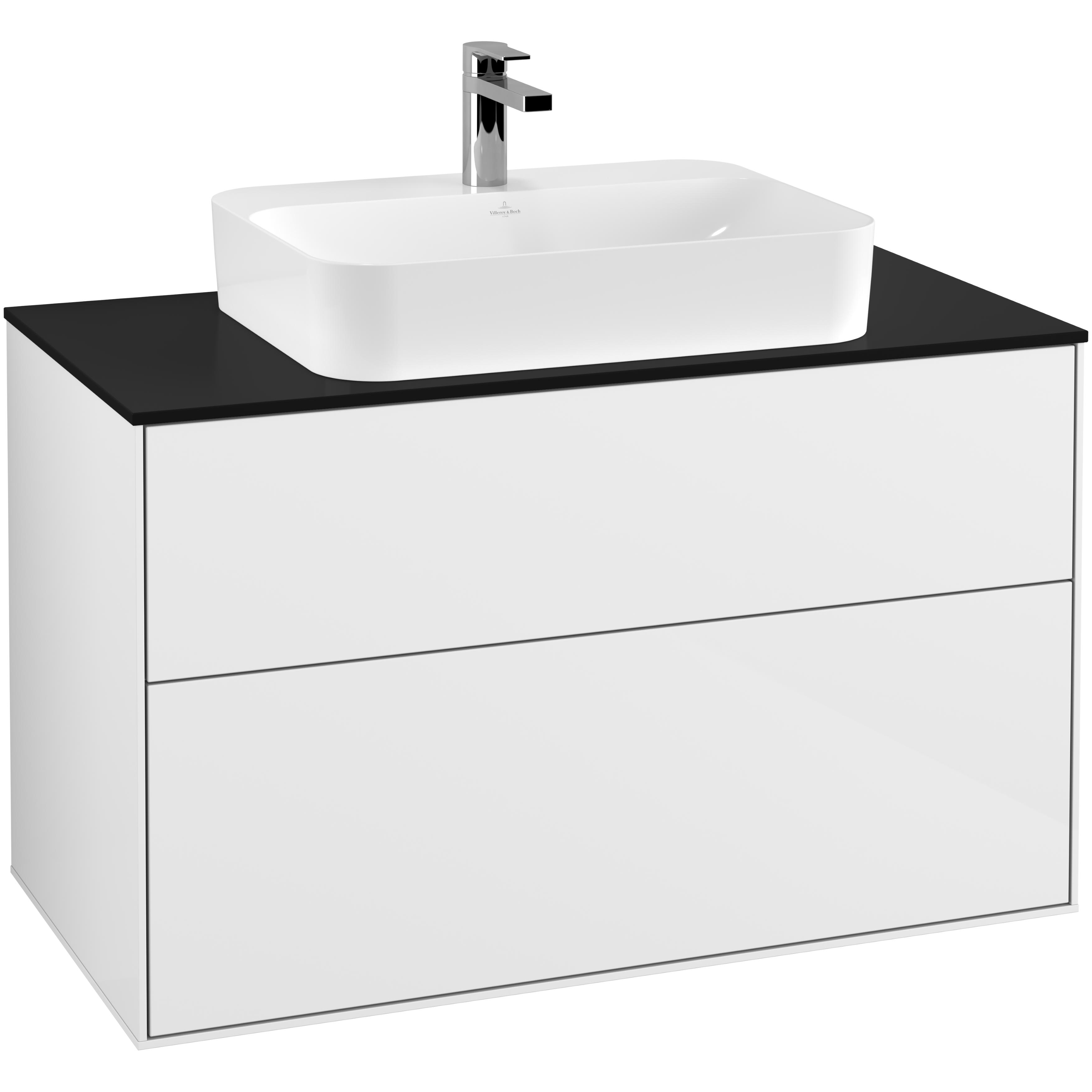 Tv&auml;ttst&auml;llssk&aring;p Villeroy & Boch Finion med 2 L&aring;dor och B&auml;nkskiva f&ouml;r Ytmonterat Tv&auml;ttst&auml;ll