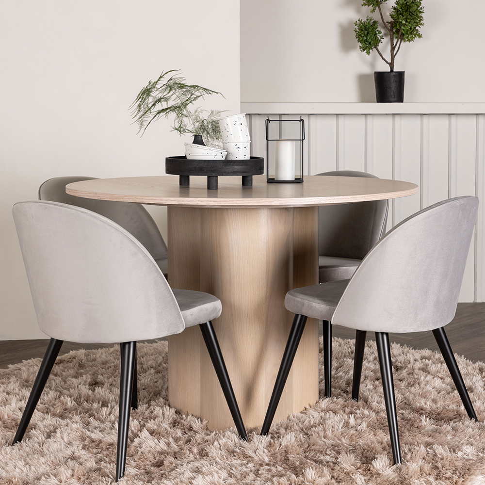 Spisegruppe Venture Home Olivia med 4 Velvet Stoler