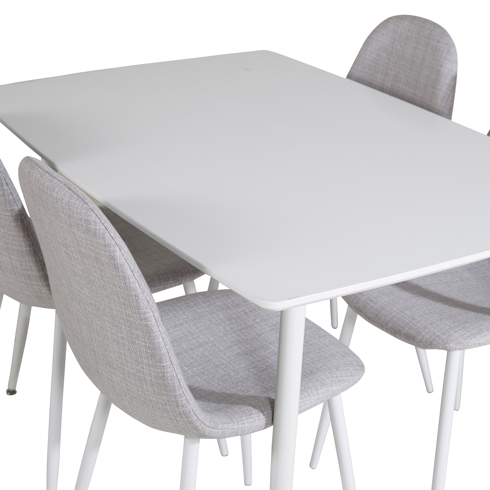 Spisegruppe Venture Home Pobbie med 4 Pobbie Stoler Hvit
