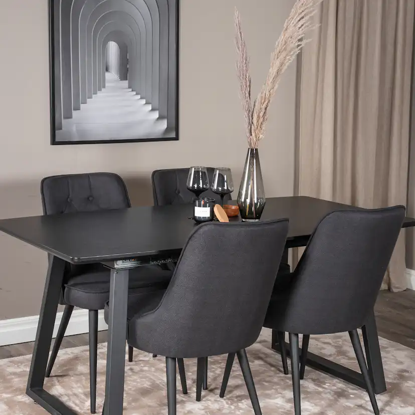 Spisegruppe Venture Home Ina med 4 Vera Stoler Polyester