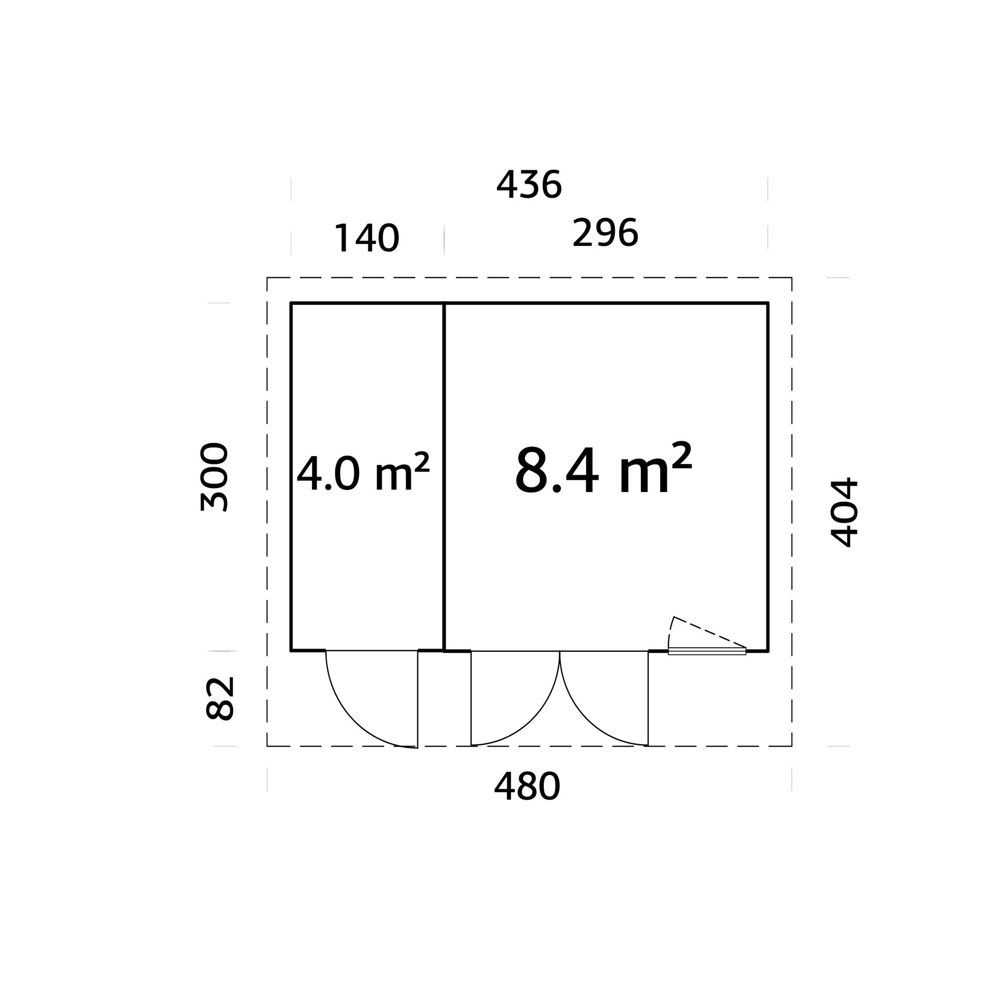 Hagestue Palmako Aurelia 13,1 m² (inv. 12,4 m²)