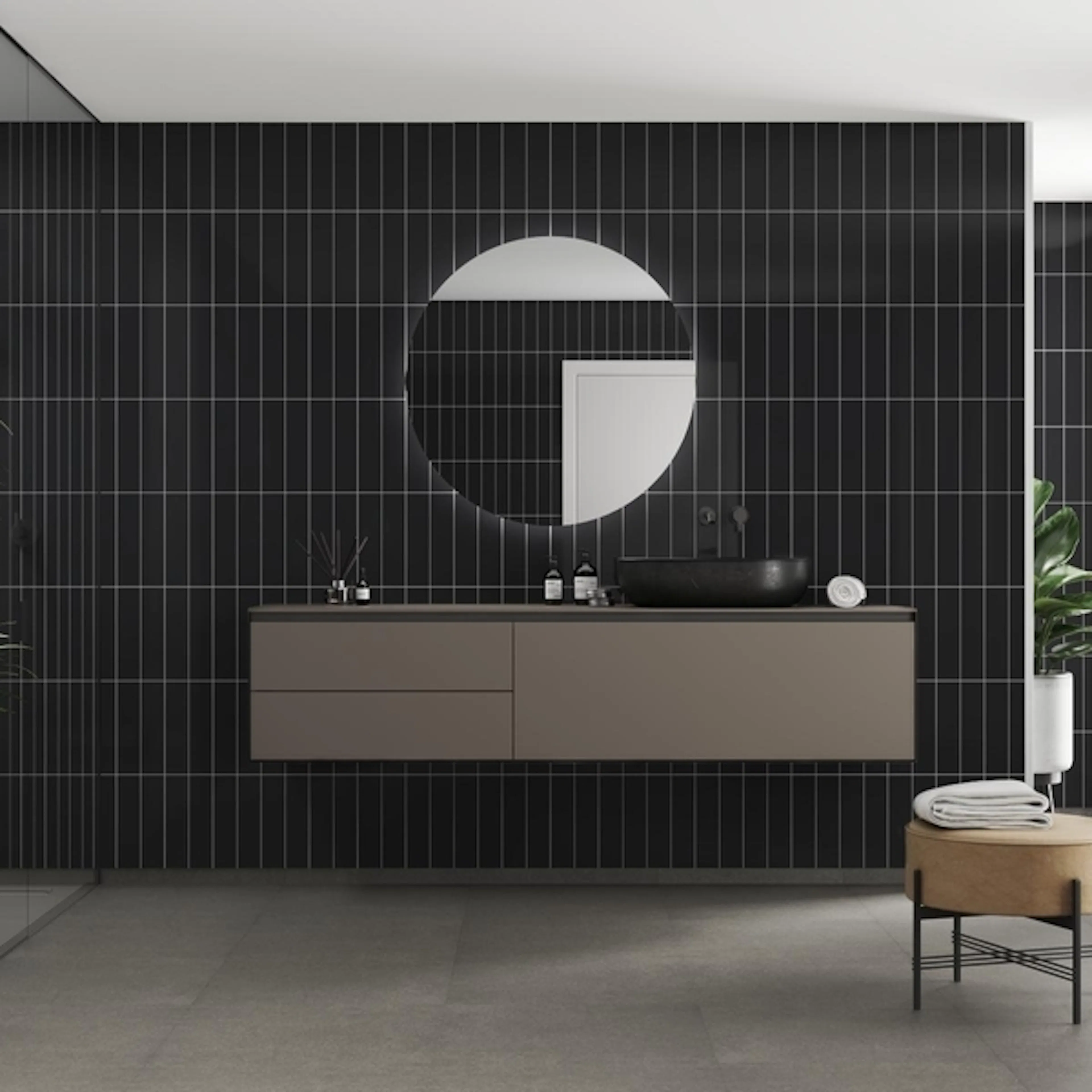 Baderomspanel Fibo 2124-M0830 Black Gloss
