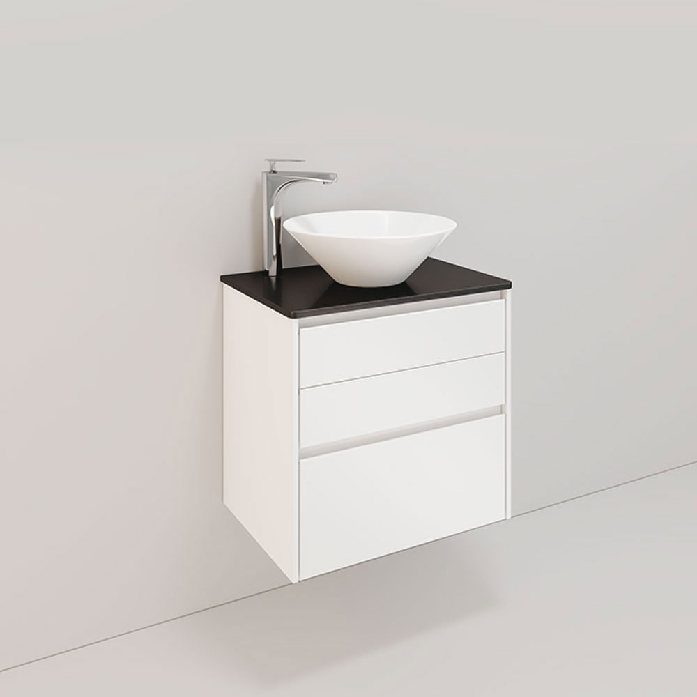 Tvättställsskåp Noro Lifestyle Concept 600 Vit, 3 lådor, Loo BxH: 60x61,5 cm, 3 skuffer, Sentrert Servant