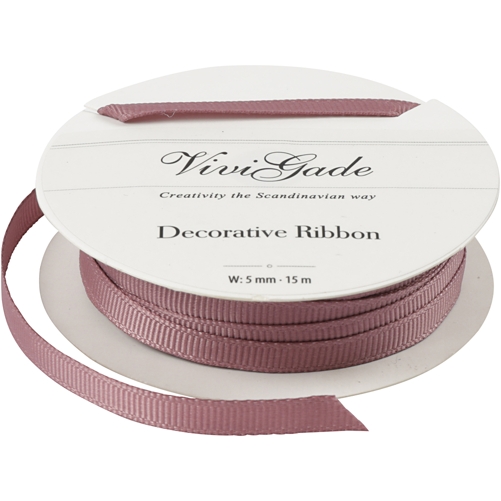 Grosgrainband, rosa, B: 6 mm, 15 m/ 1 rl. Rosa