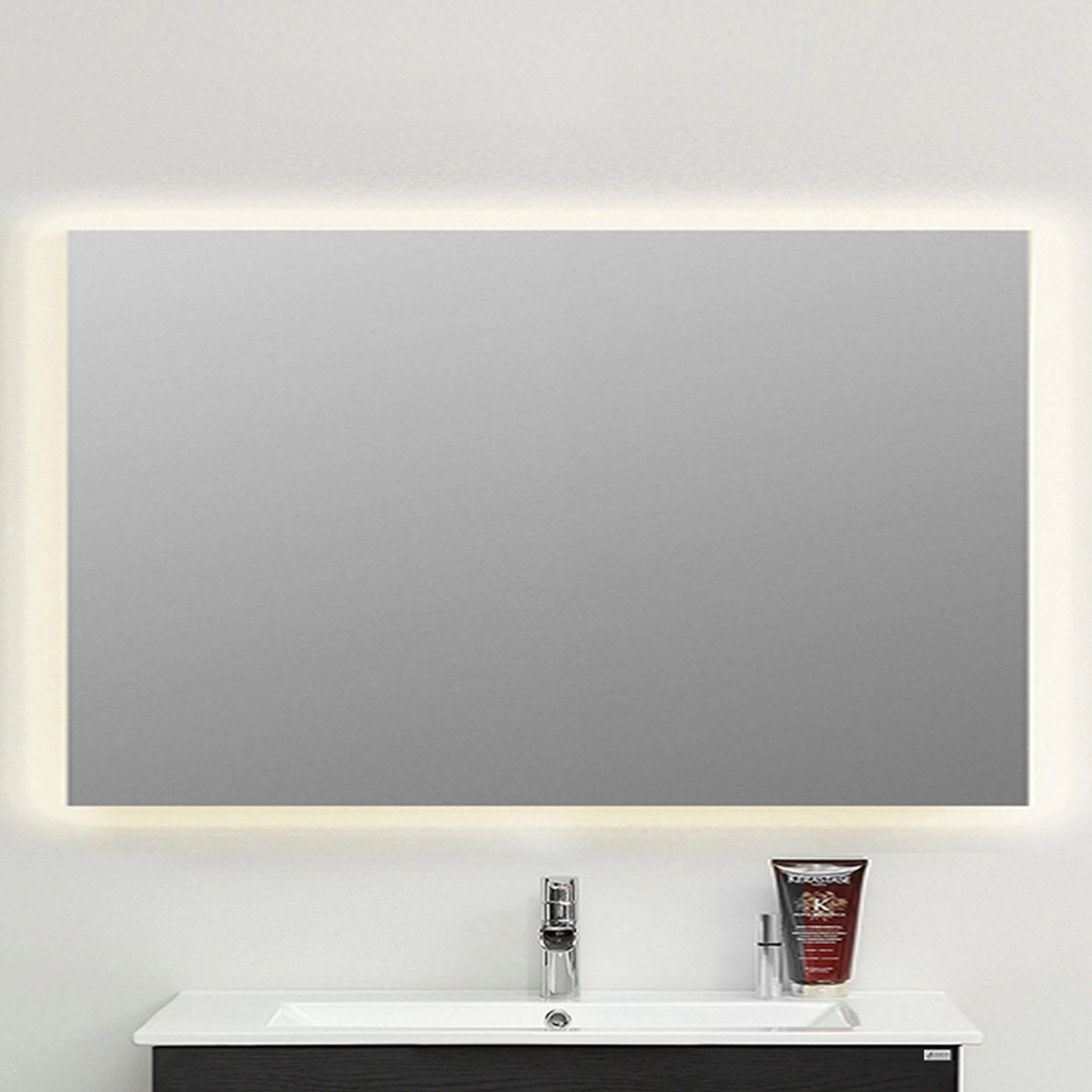 4AQUA Spegel Luna 120 utan ram och led belysning 1200 mm