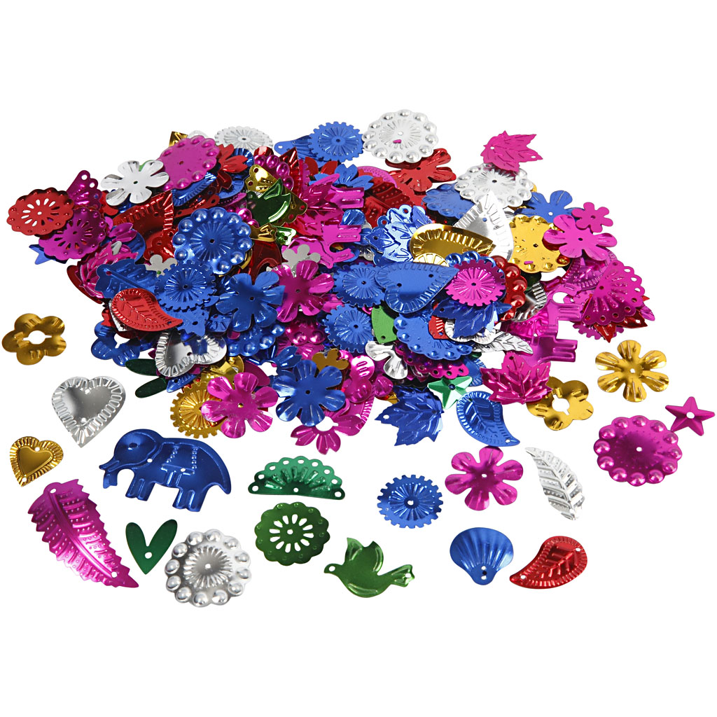Paljetter Creativ Company Sterke Farger Str 15-45 mm 1 Pk