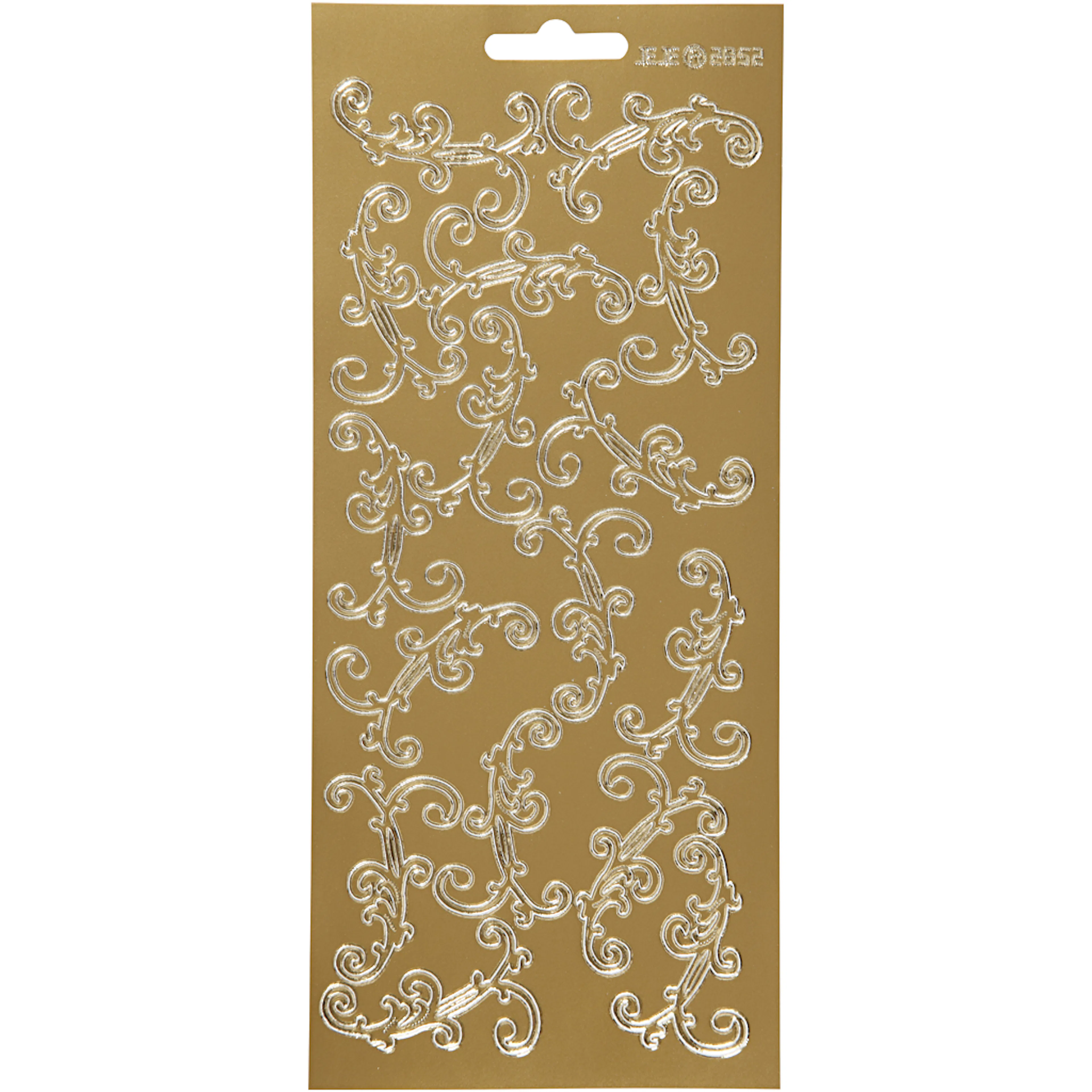 Stickers, guld, virvlar, 10x23 cm, 1 ark Guld