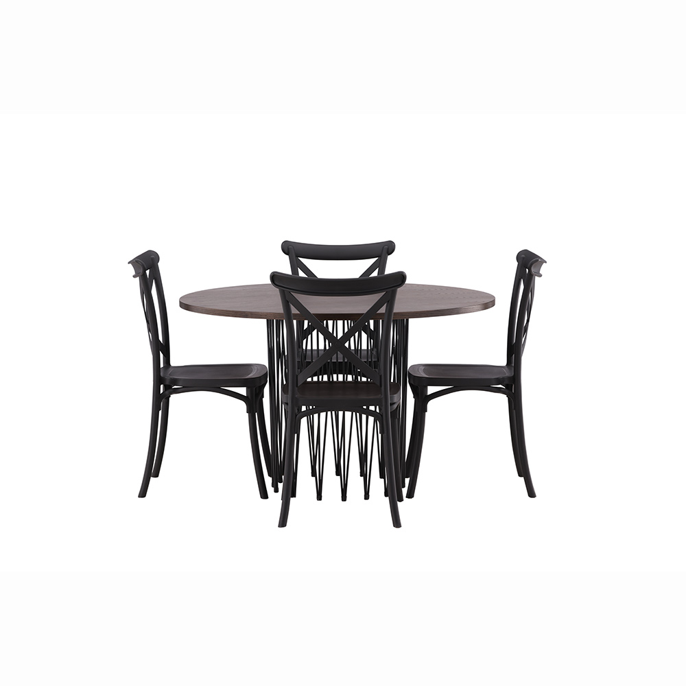 Spisegruppe furniture/fashion Stone Rund med 4 Crosett Stoler
