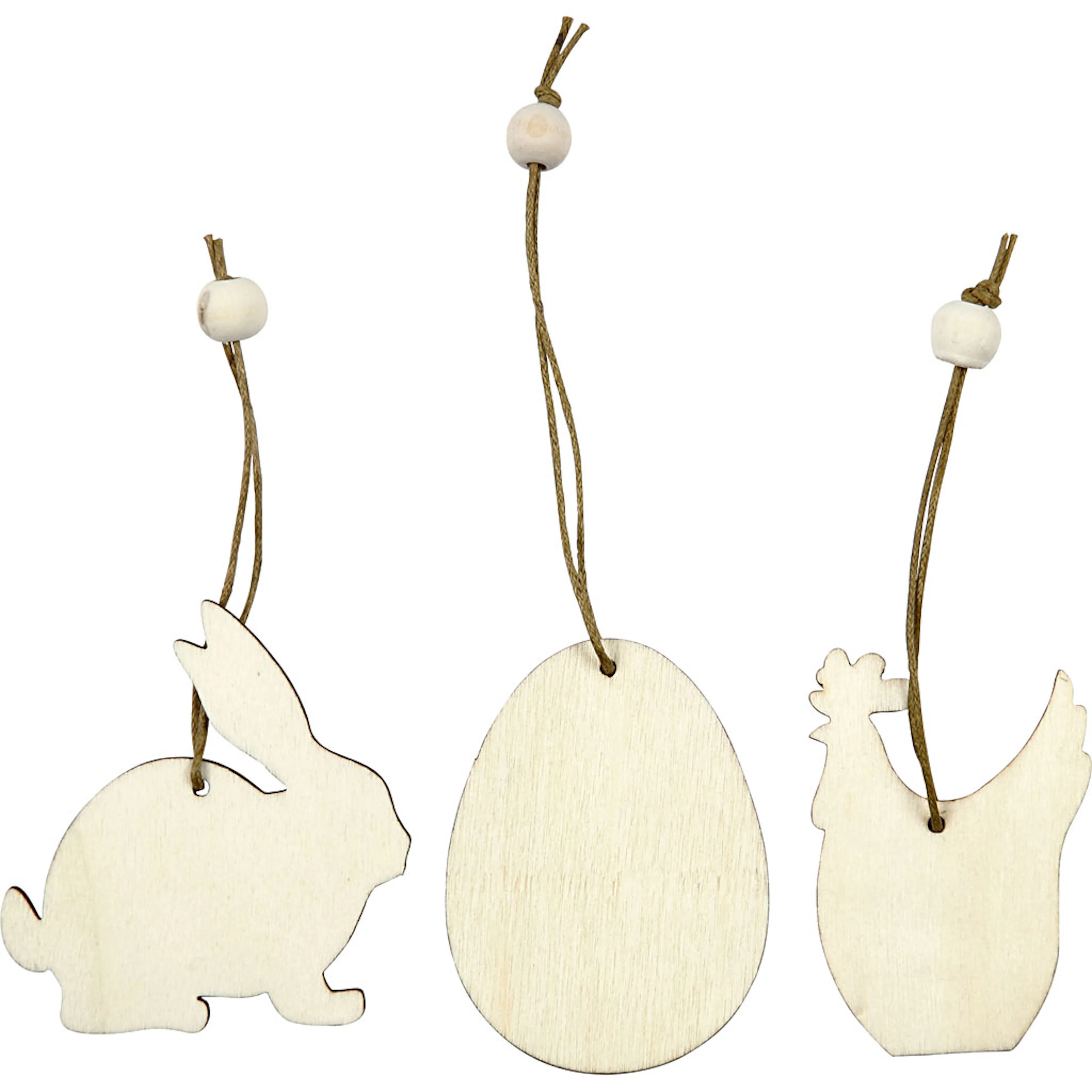 Treoppheng Creativ Company Hare Egg Høne Str 6 cm Tykkelse 3 mm 9 St/1 Pk