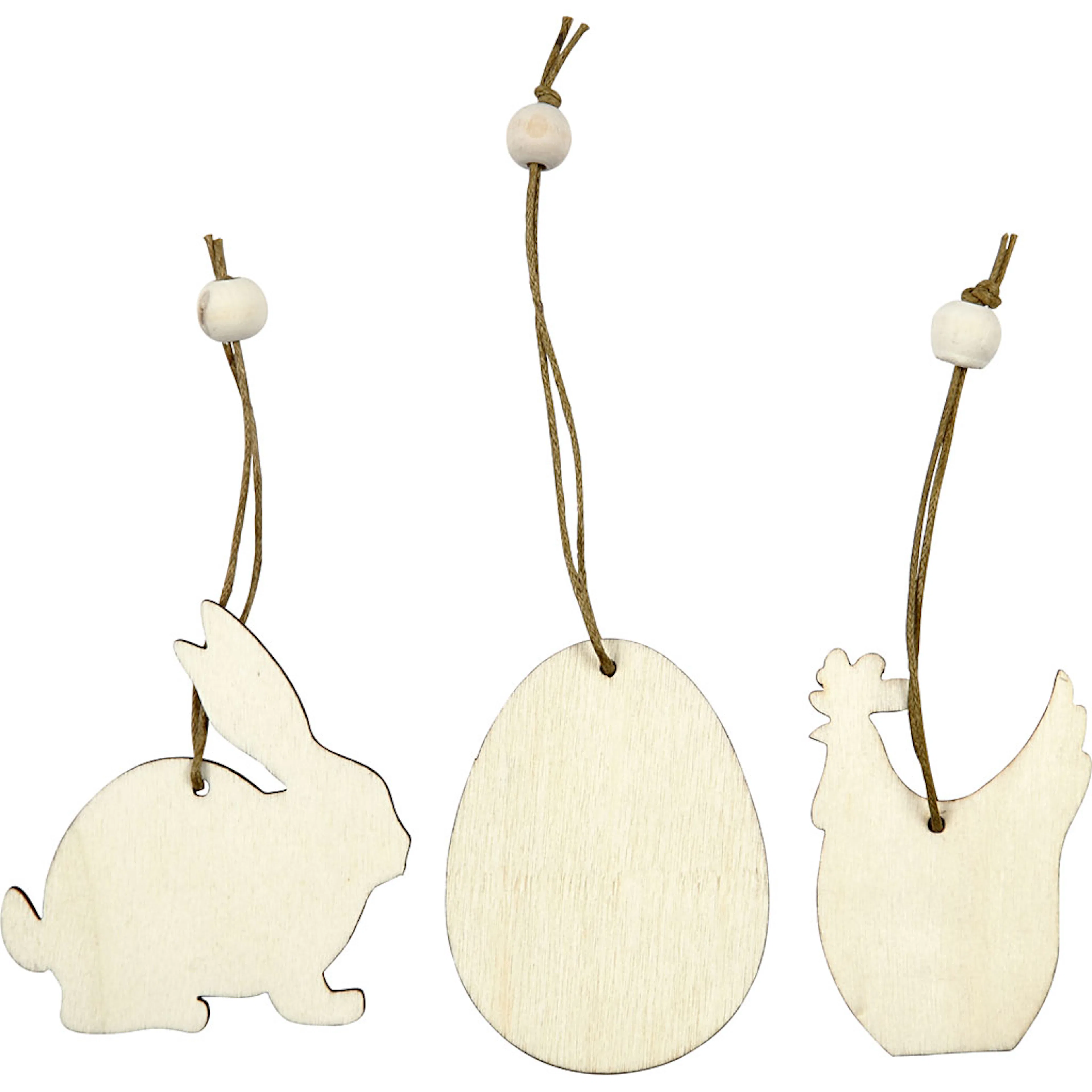 Treoppheng Creativ Company Hare Egg Høne Str 6 cm Tykkelse 3 mm 9 St/1 Pk
