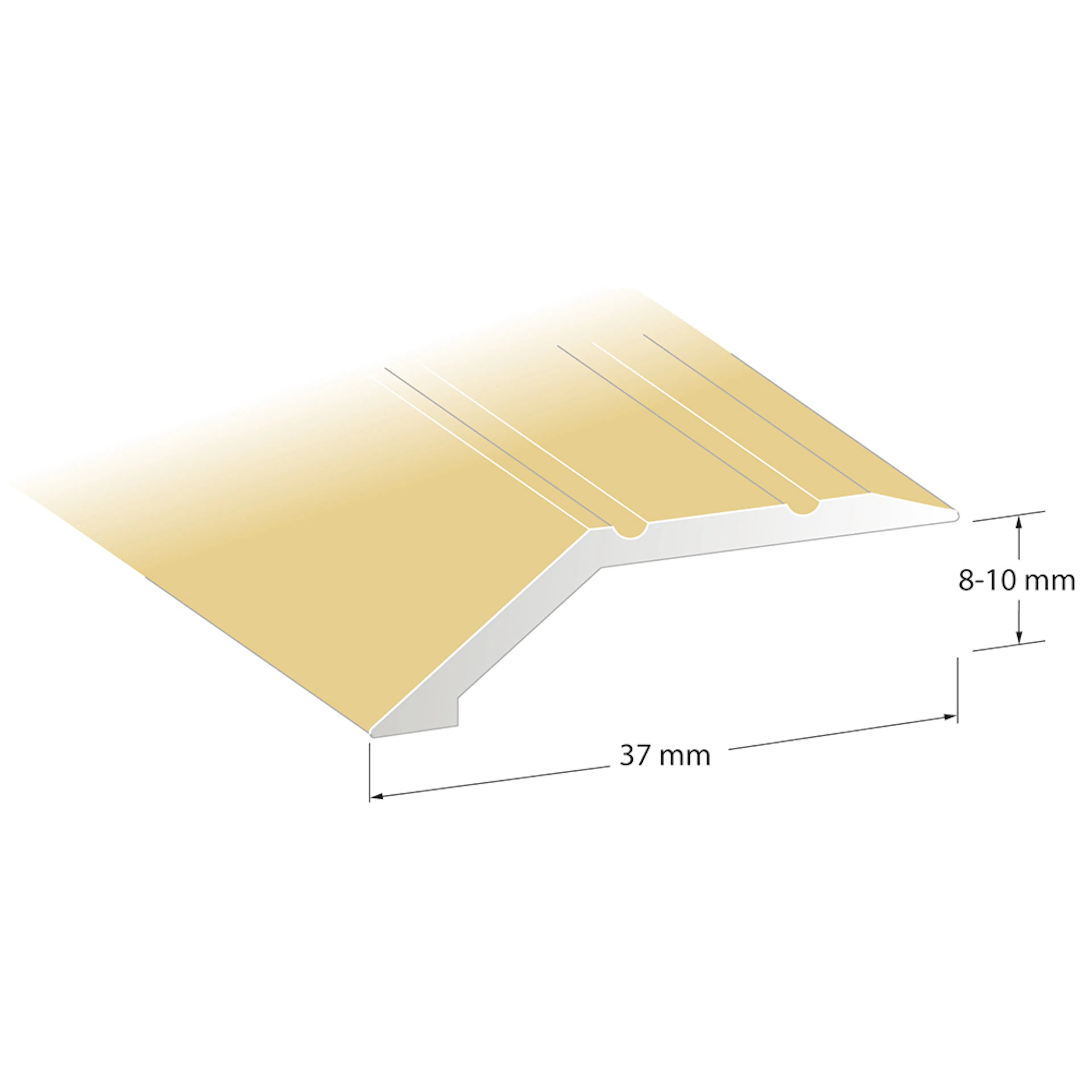 Nivålist Standard mässing 1000x45x14-15 LxBxH 1000x45x14-15 mm