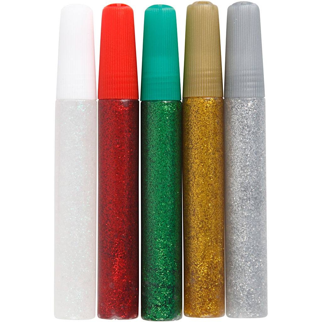 Glitterlim Creativ Company Ass Farger 5x10 ml/1 Pk