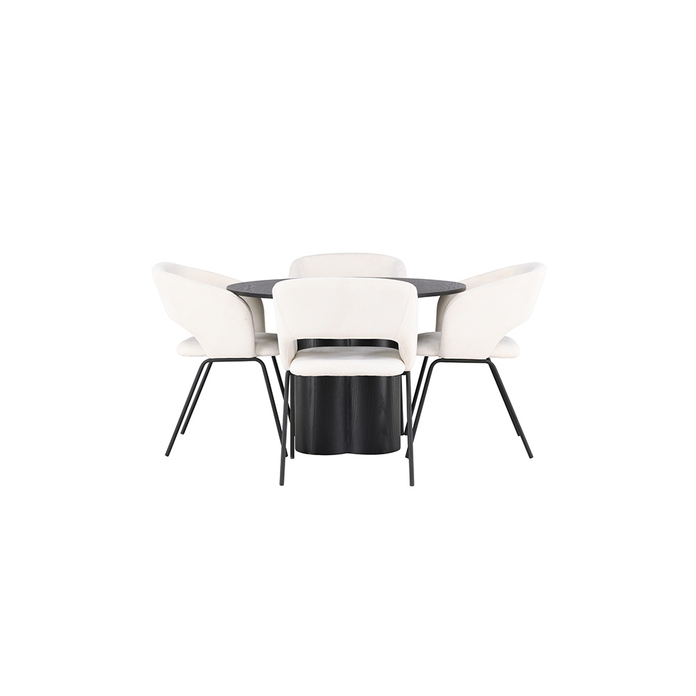 Spisegruppe Venture Home Olivia Ø110 cm med 4 stk Day Stoler